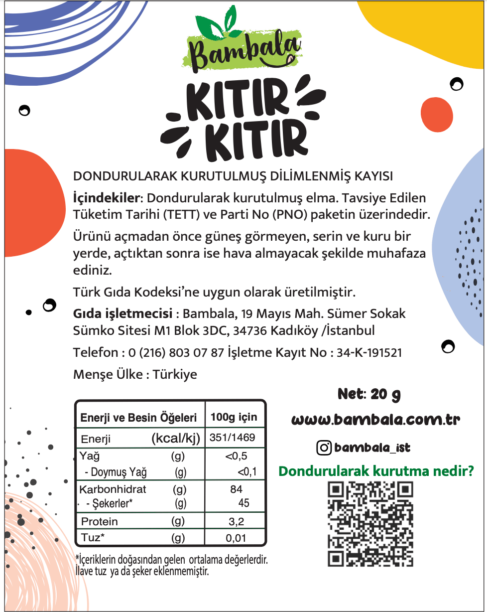 Kıtır Kıtır Dondurularak Kurutulmuş Kayısı