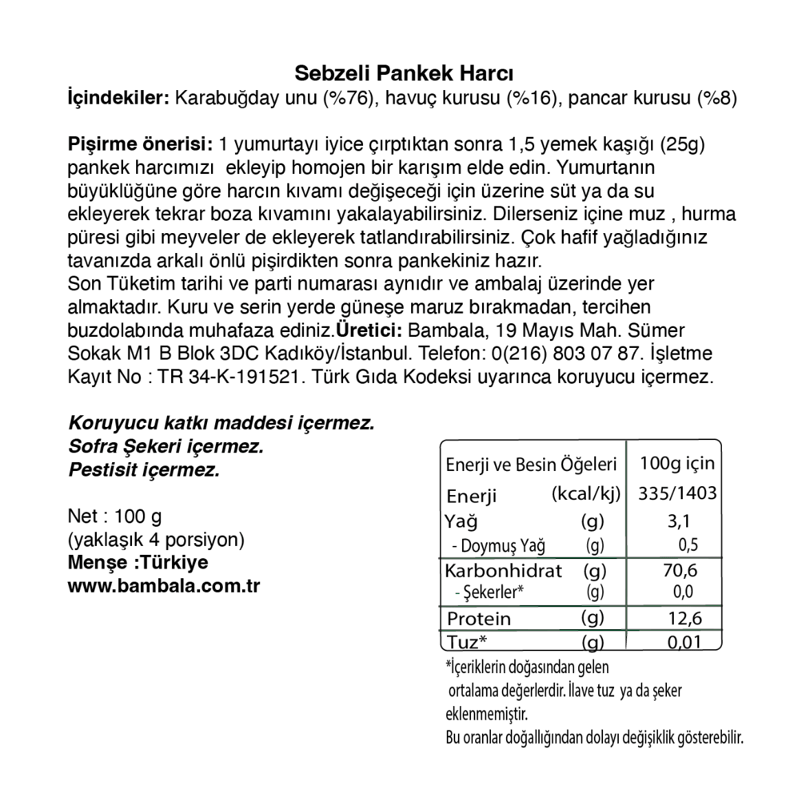 5'li Çorba Paketi (5x125g)Pancar, Ispanak,Balkabaklı S. Çorbası, Sebzeli Pankek ve Muhallebi -Katkısız