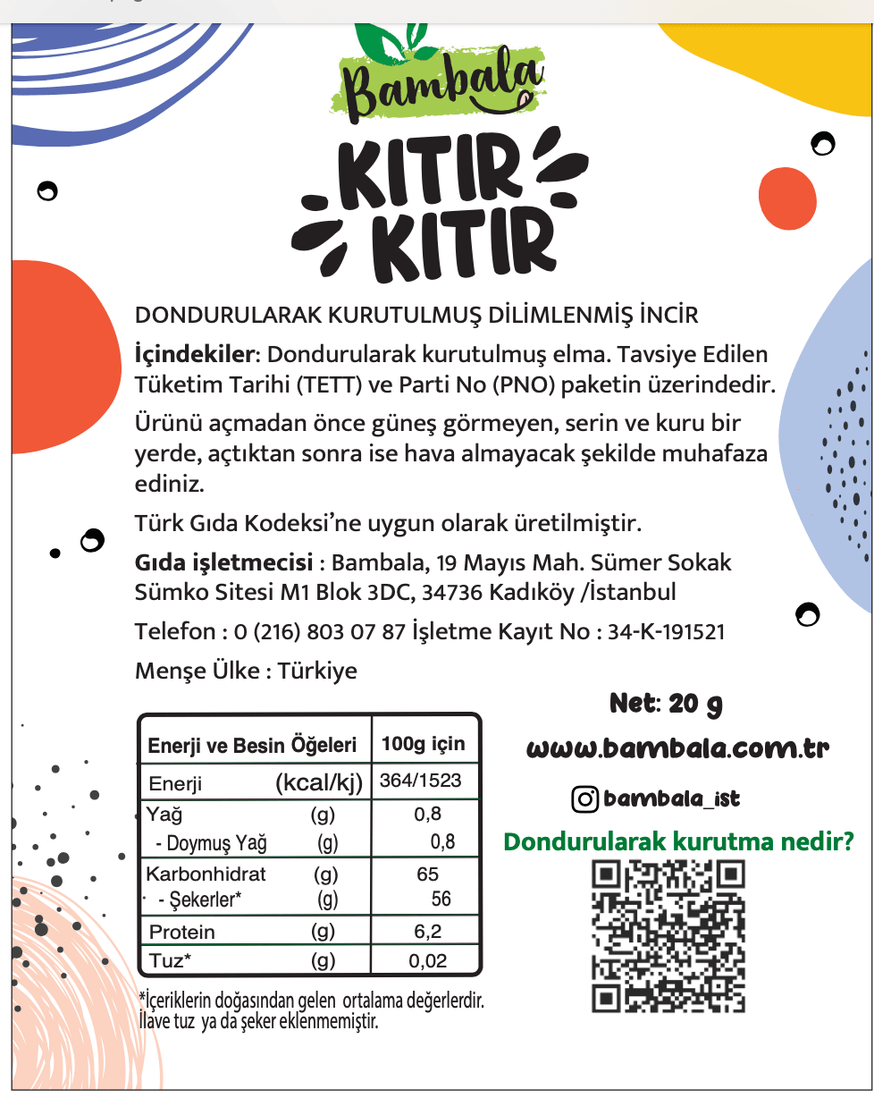 Kıtır Kıtır Dondurularak Kurutulmuş Incir