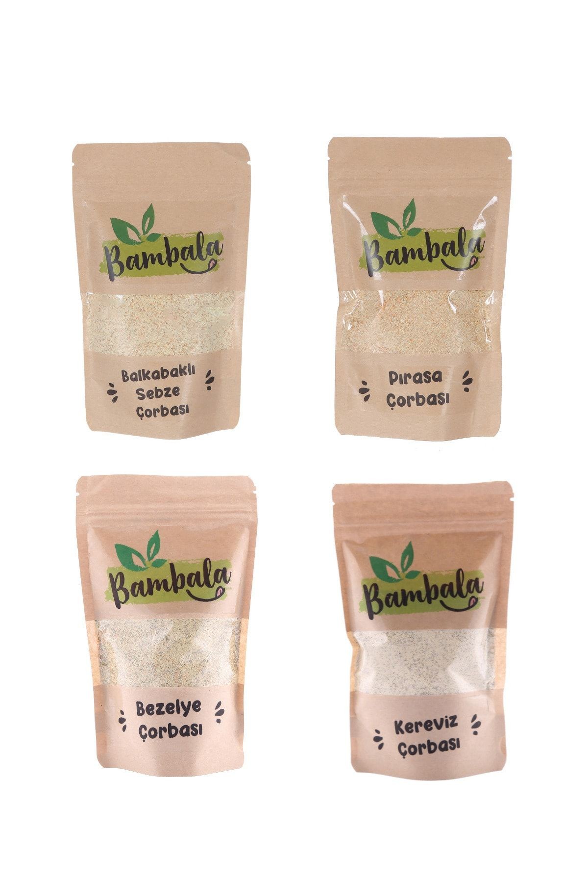 4'lü Çorba Paketi (Balkabaklı sebze çorbası, Pırasa, Kereviz ve bezelye çorbası) (4x 125g) -Katkısız