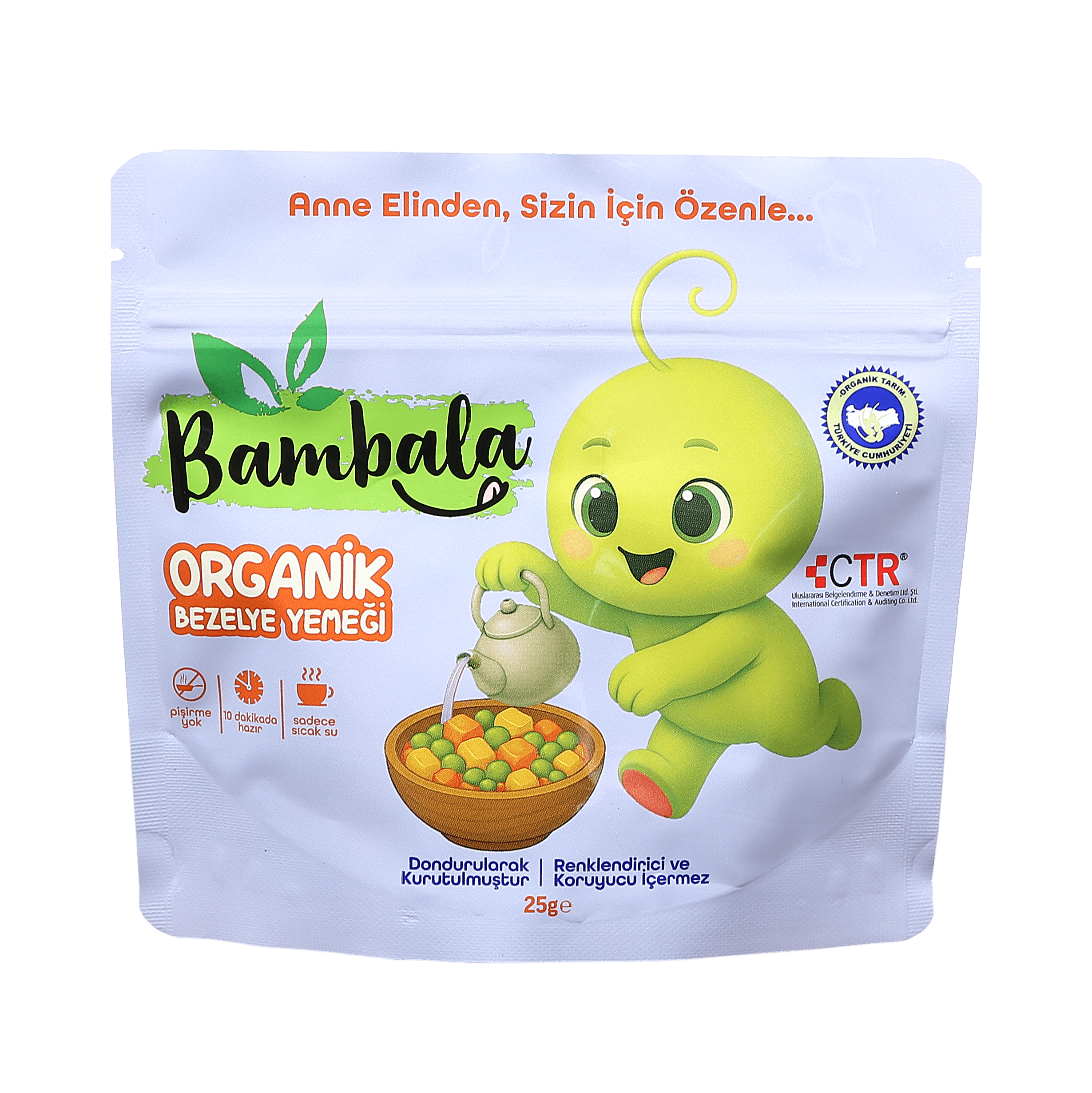 Bambala 10 Dakika Organik Bezelye Yemeği 25g