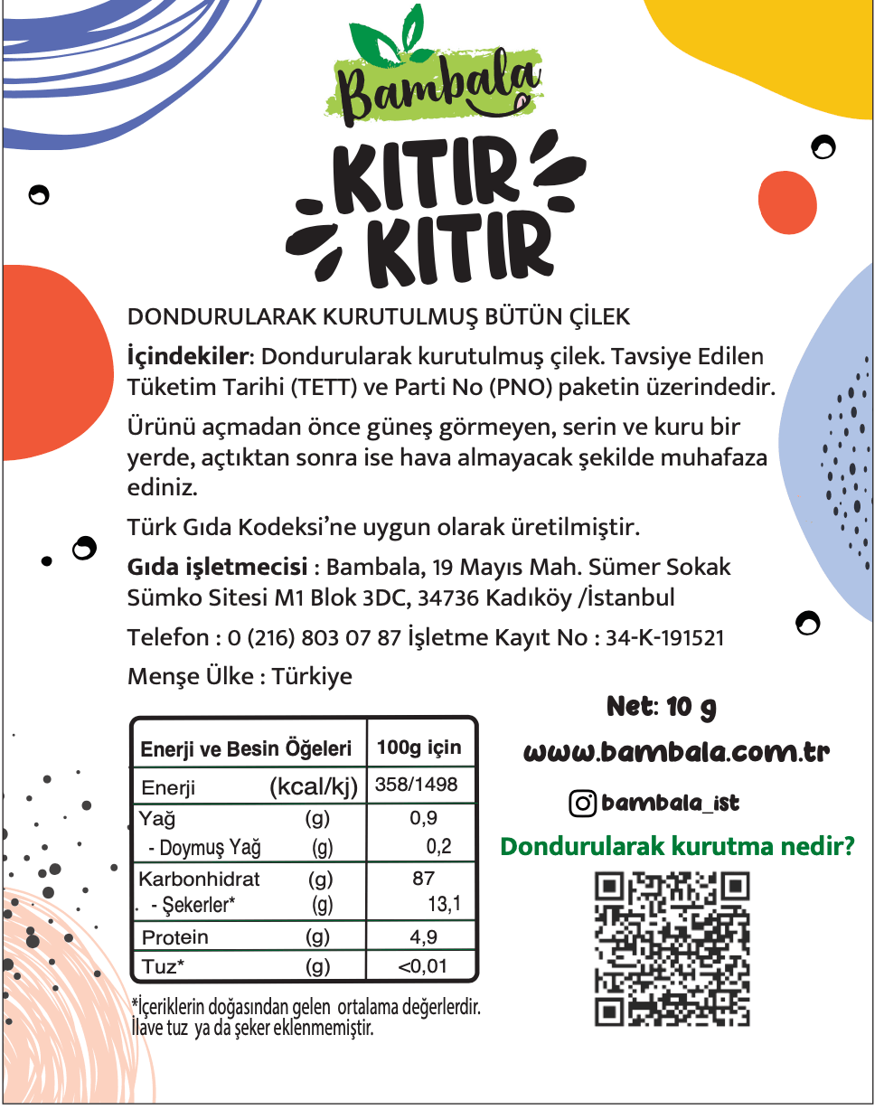 Kıtır Kıtır Dondurularak Kurutulmuş Çilek