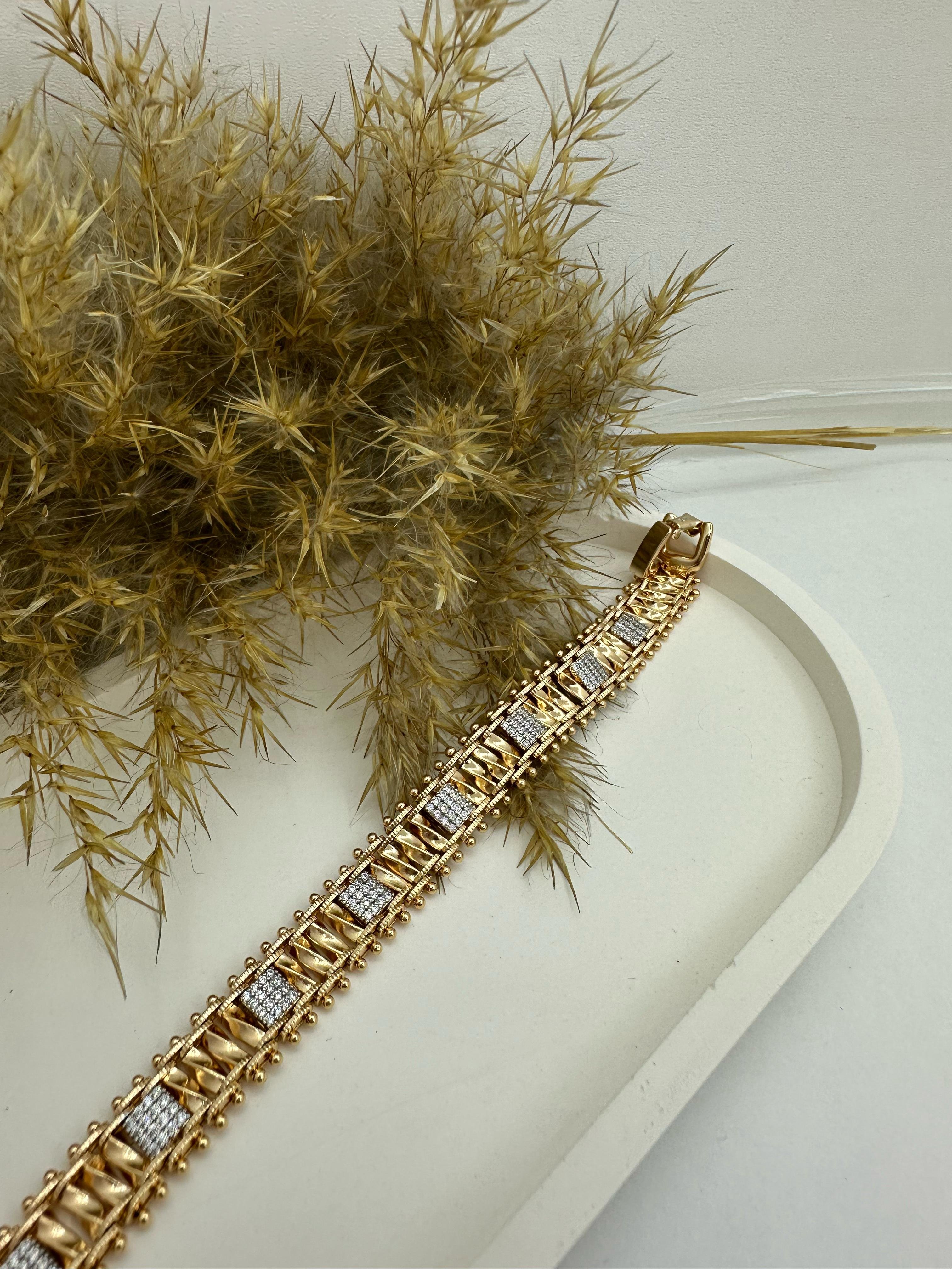 Xupıng Kuyumcu Model Rose Gold Renk Zirkon Taşlı Bileklik