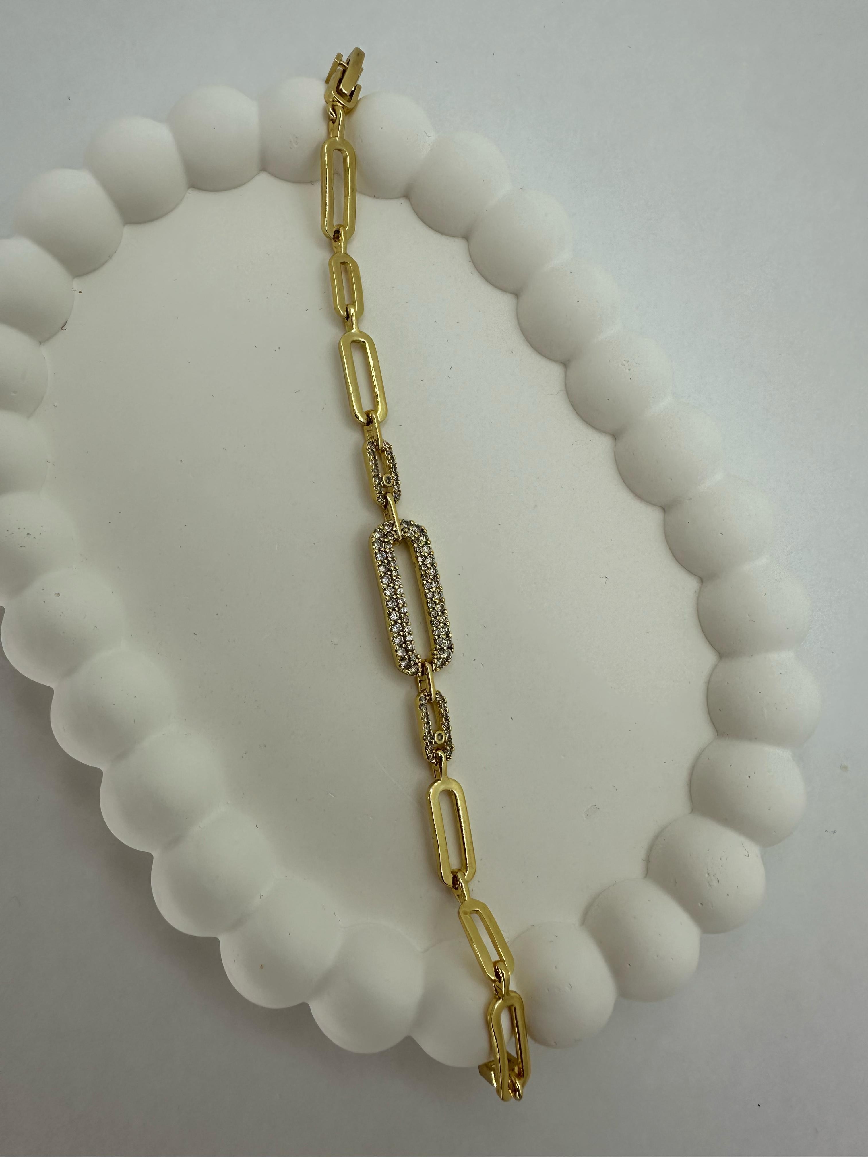Xuping Gold Renk Zirkon Taşlı Messika Model Bileklik