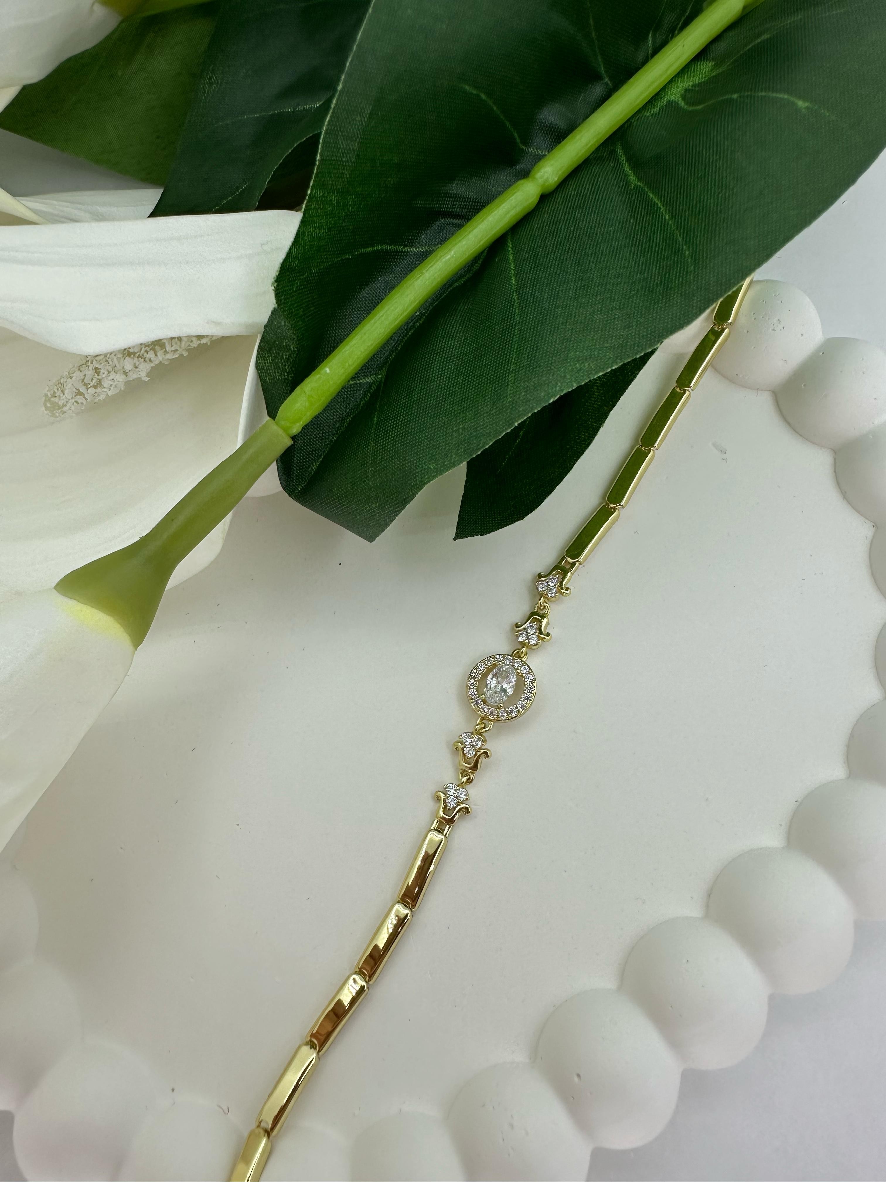 Xupıng Gold Zirkon Taşlı Bileklik