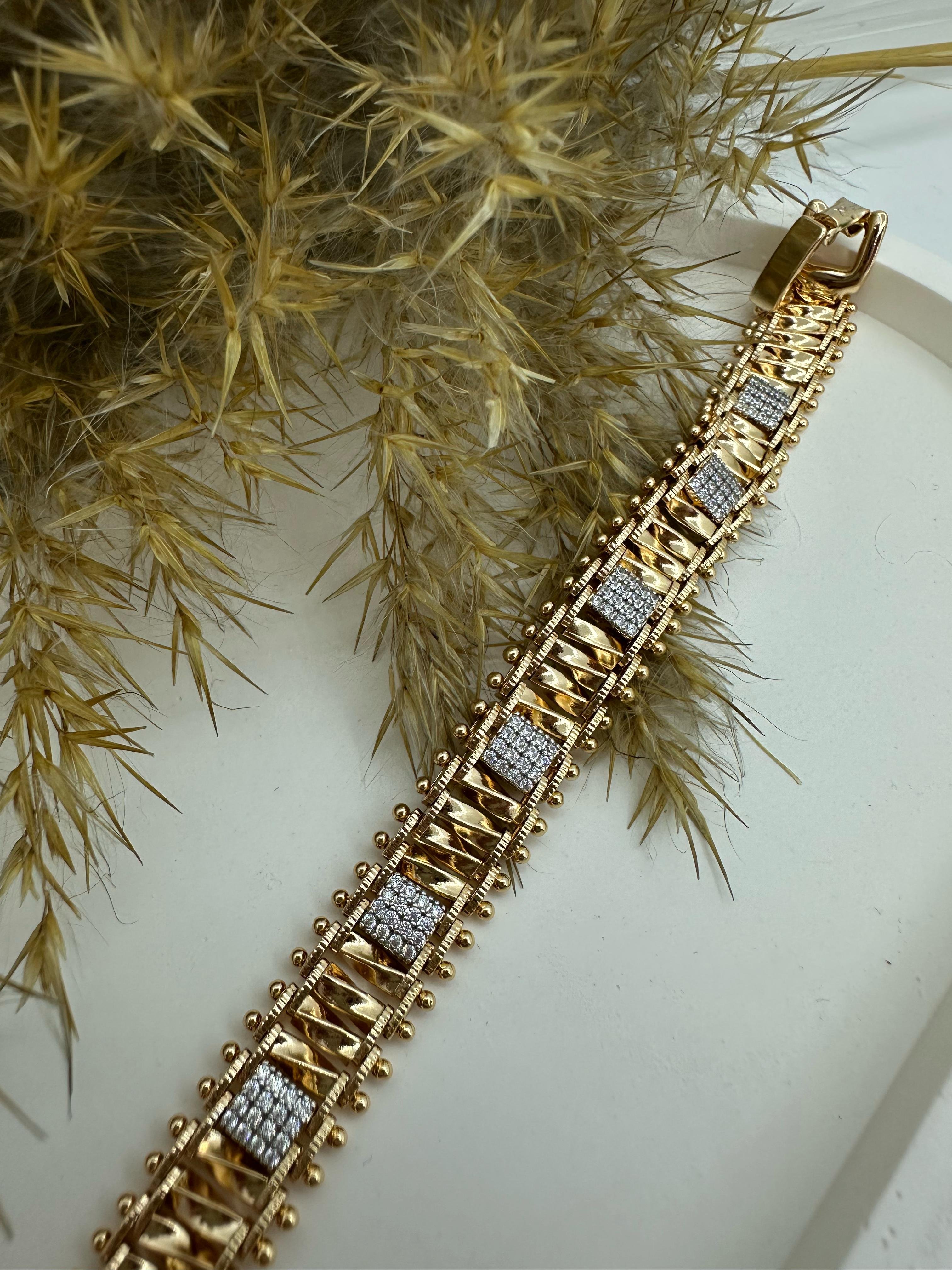 Xupıng Kuyumcu Model Rose Gold Renk Zirkon Taşlı Bileklik