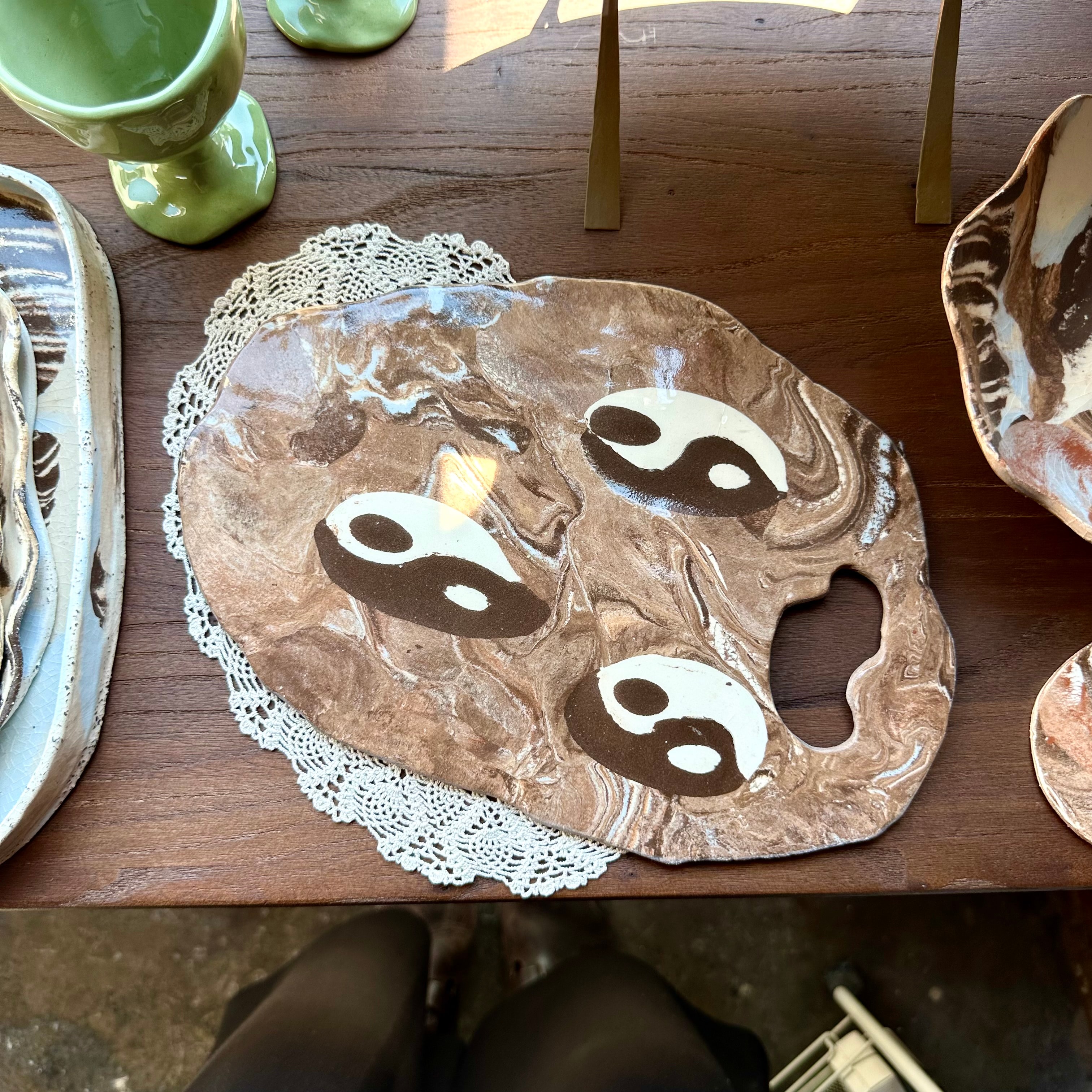 Yin yang cheese plate