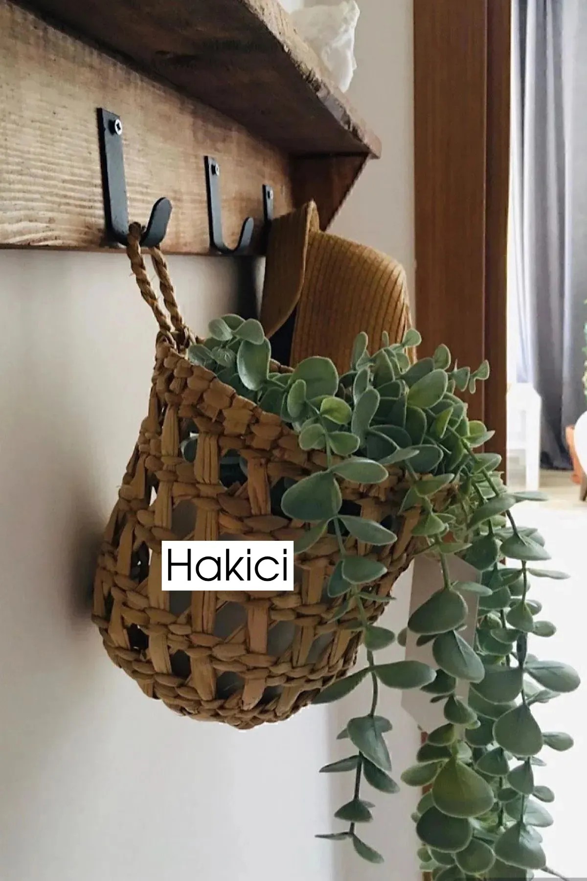 Dekoratif Çok Amaçlı Doğal El Yapımı Hasır Saksı Sepet / 10x10CM