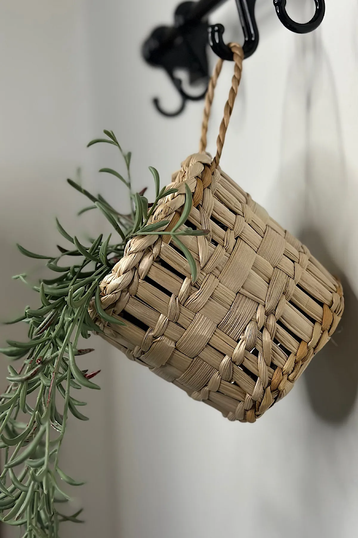 Dekoratif Çok Amaçlı Doğal El Yapımı Hasır Saksı Sepet / 10x10CM
