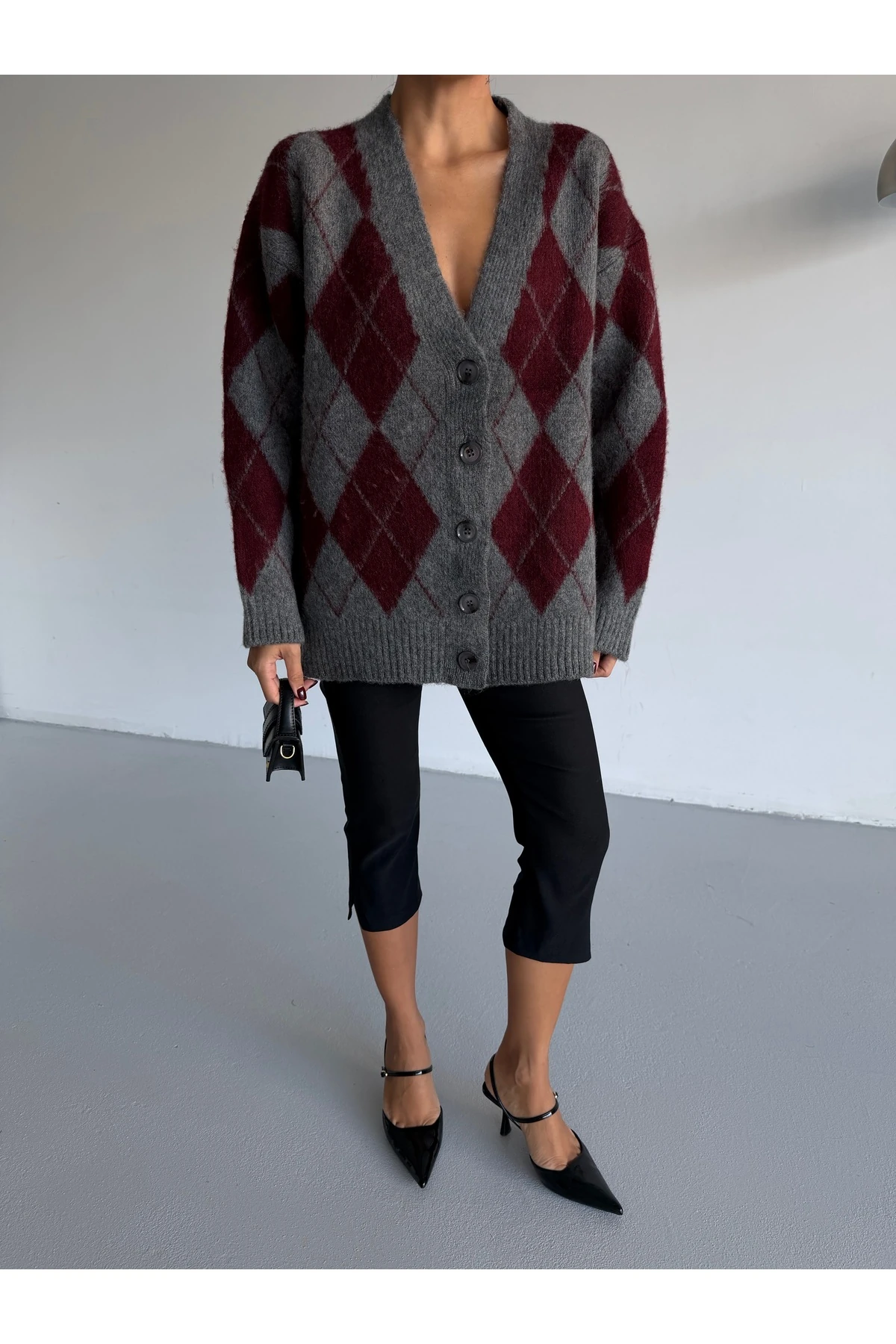 Baklava Desen Yumoş Kadın Triko Hırka