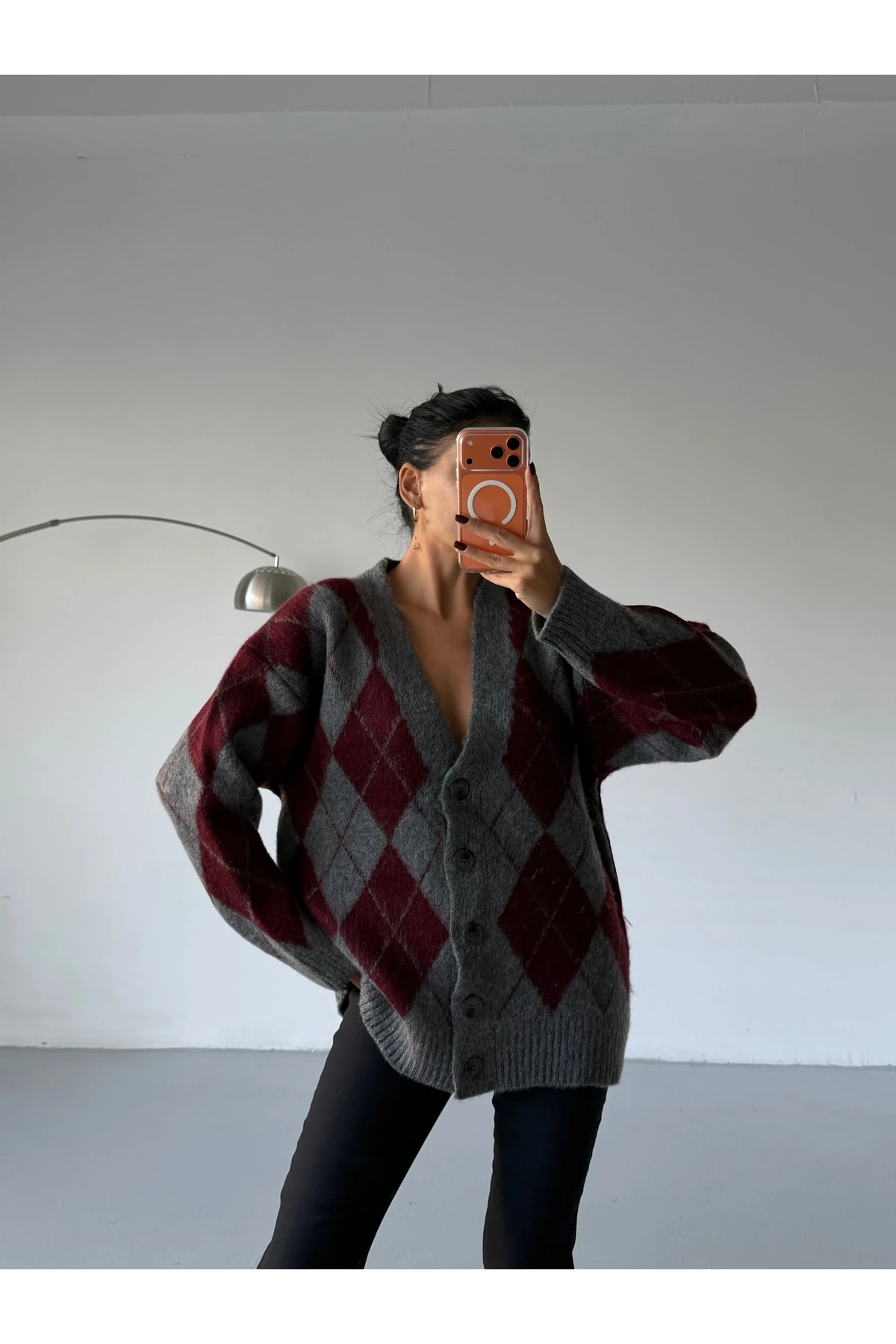 Baklava Desen Yumoş Kadın Triko Hırka