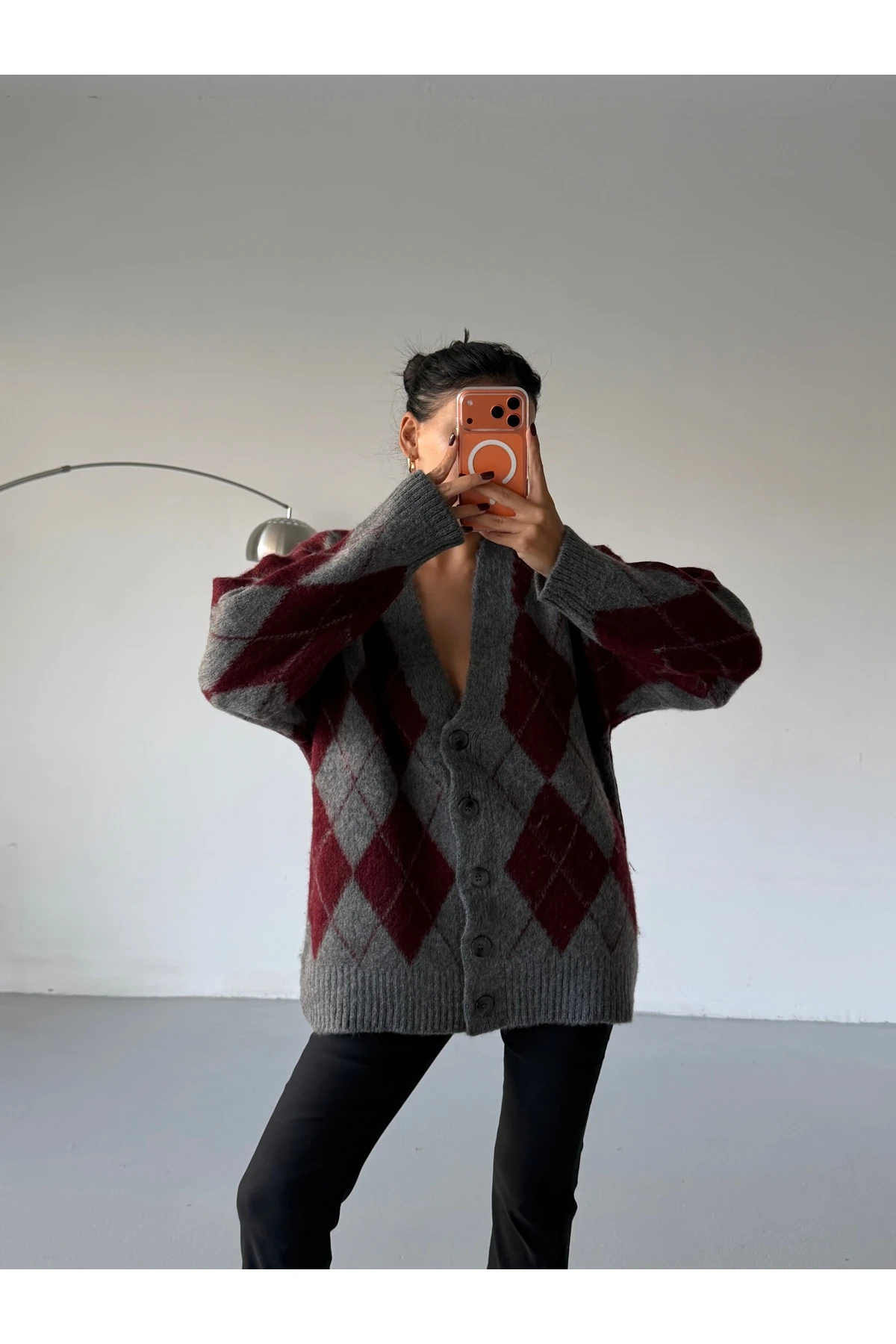 Baklava Desen Yumoş Kadın Triko Hırka