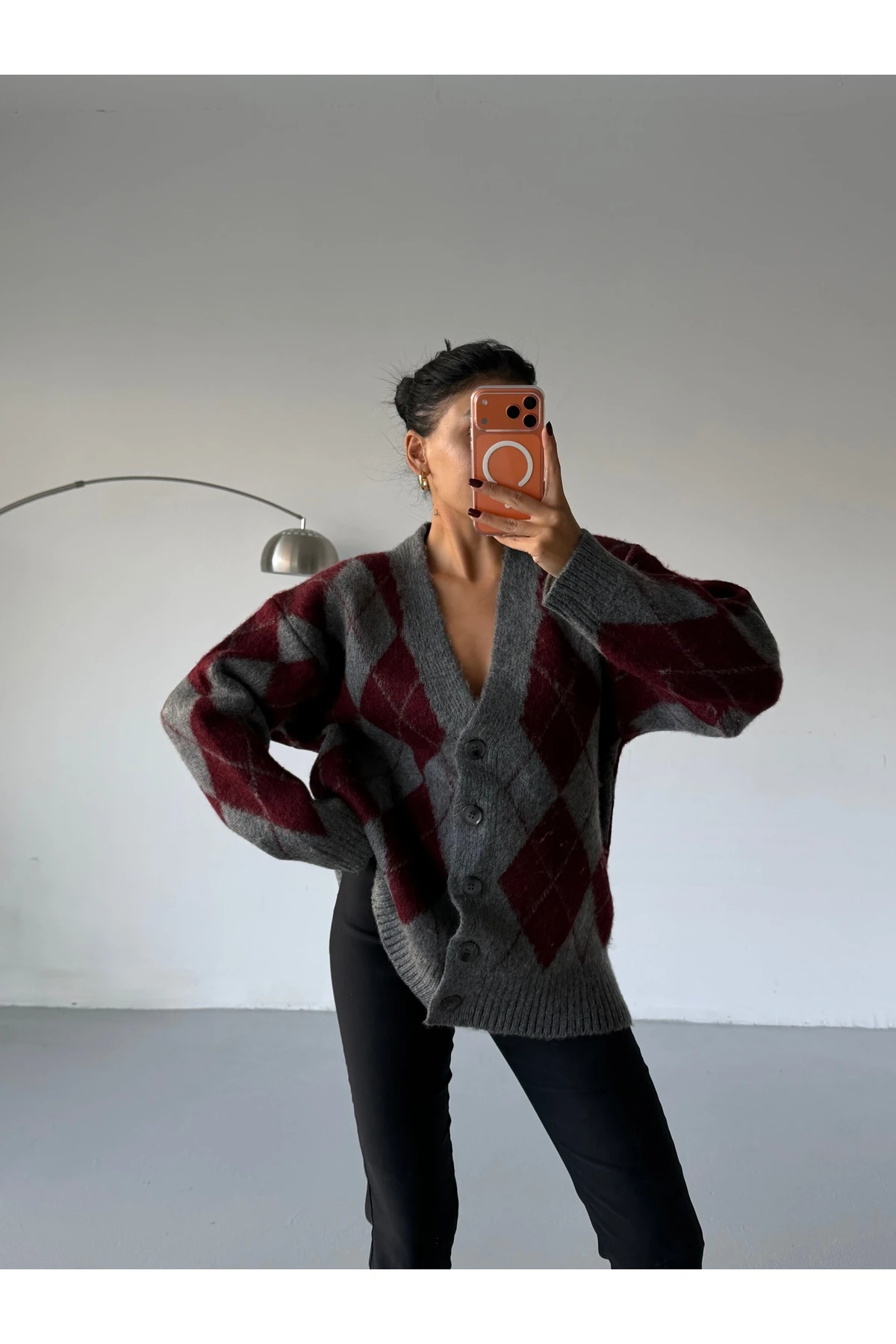 Baklava Desen Yumoş Kadın Triko Hırka