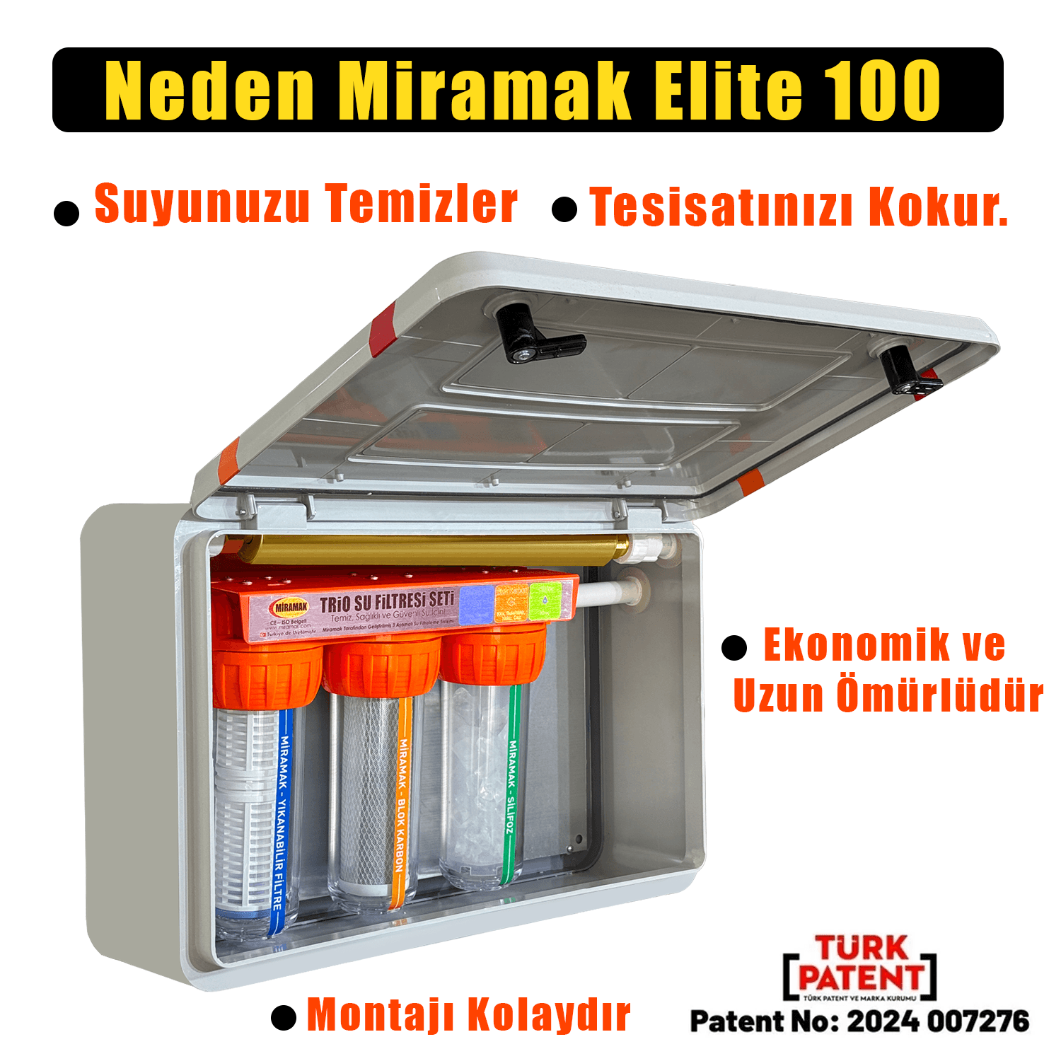 Elite Serisi 100 Ev Tipi Kompakt Su Filtresi ve Manyetik Kireç Önleyici Set