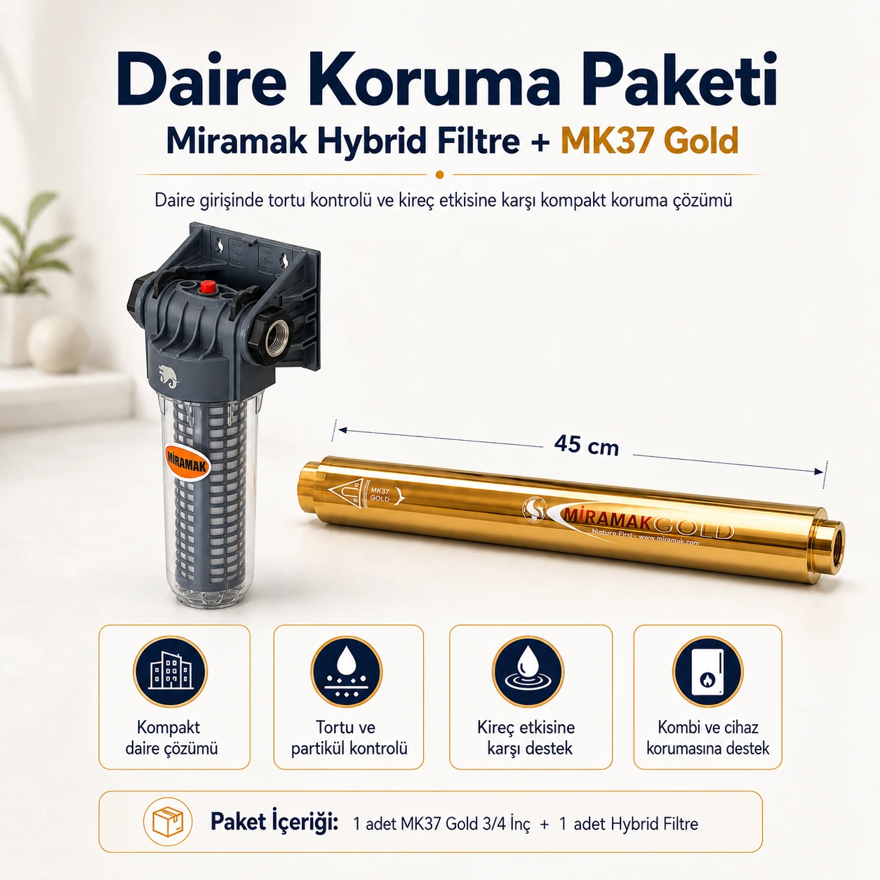 Miramak Daire Koruma Paketi Hybrid Filtre + MK37 Gold