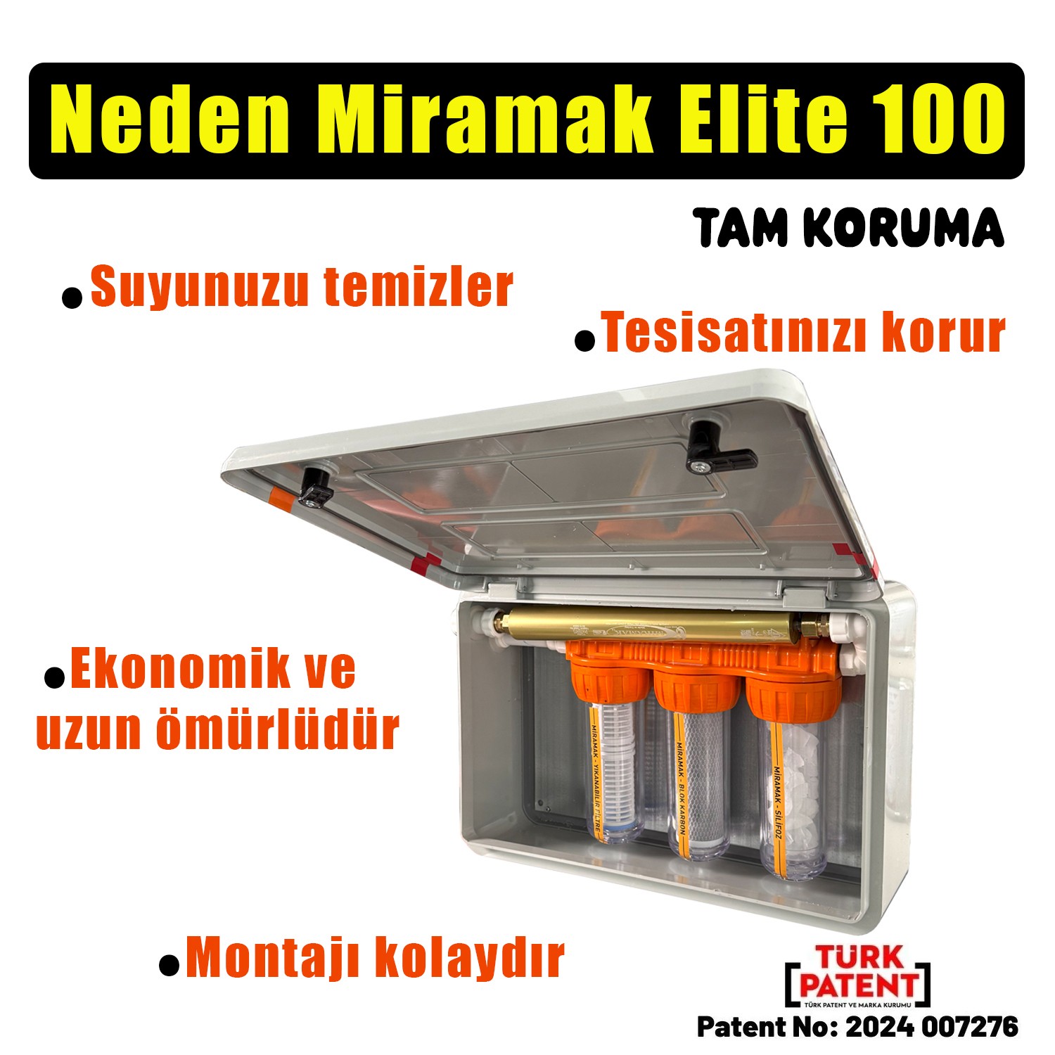 Elite Serisi 100 Ev Tipi Kompakt Su Filtresi ve Manyetik Kireç Önleyici Set