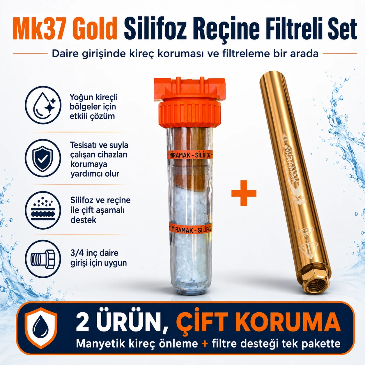 Mk37 Gold Silifoz Reçine Filtreli Set