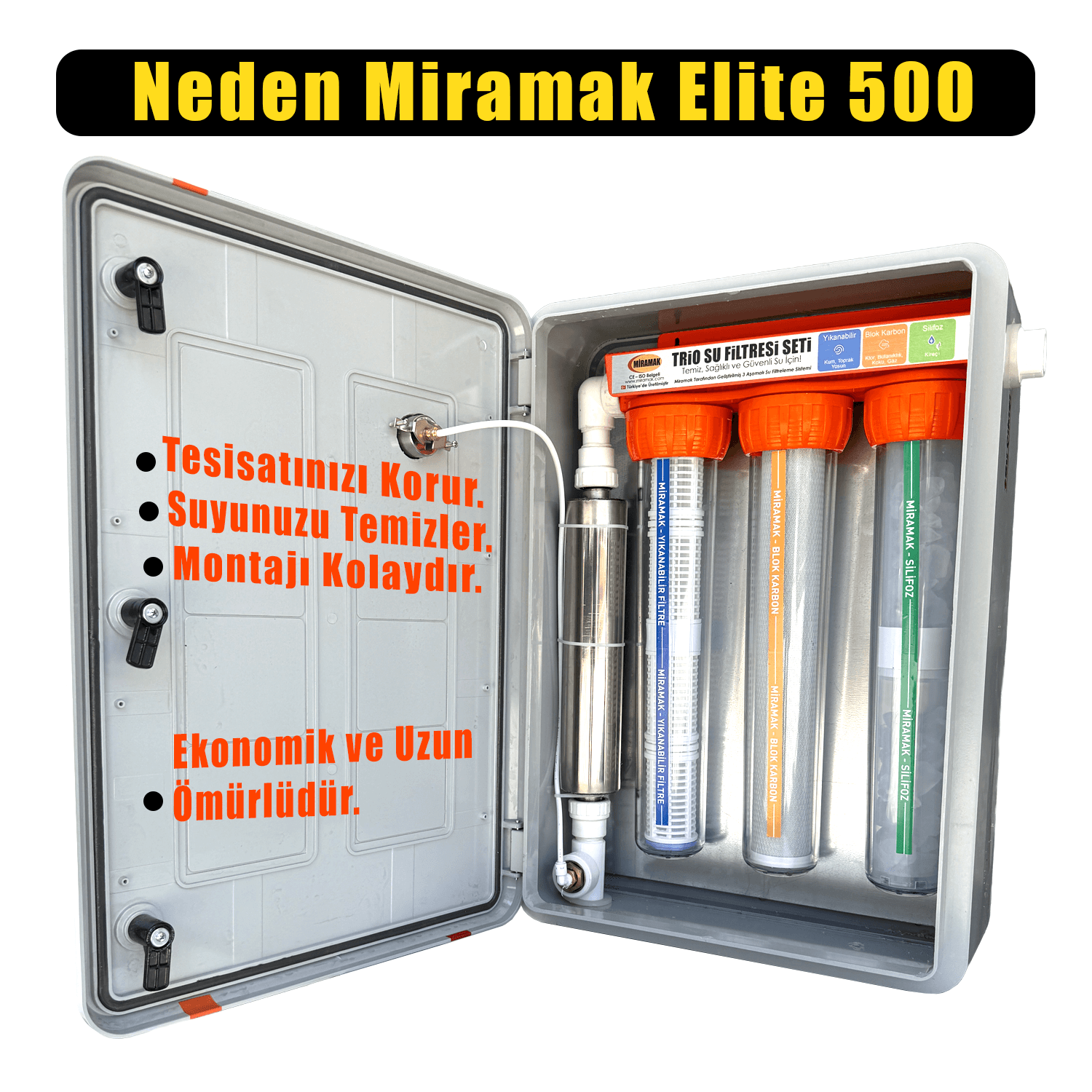 Miramak Elite 500 – Endüstriyel Su ve Kireç Koruma Sistemi 1"inç 
