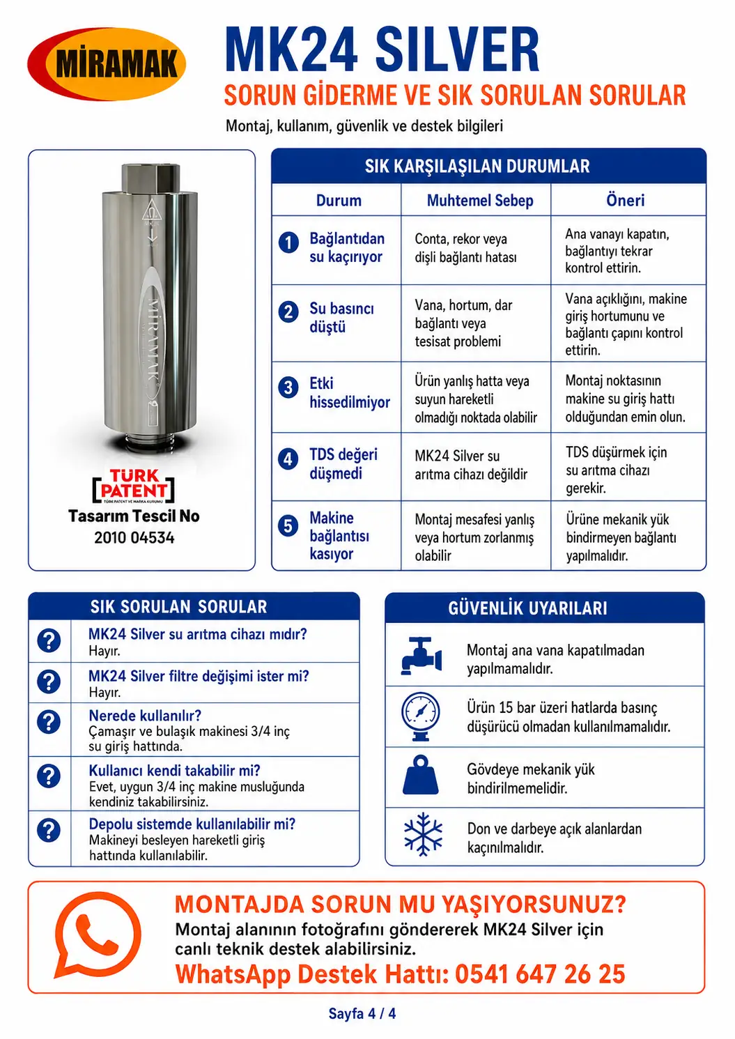MK24 Silver montaj kılavuzu sayfa 4