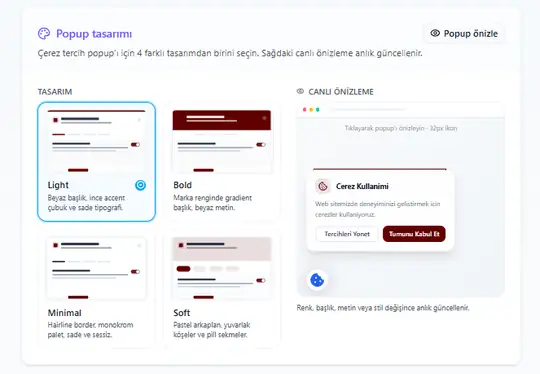 serpinGO KVKK Uyumlu Çerez Yönetimi ekran görüntüsü 4
