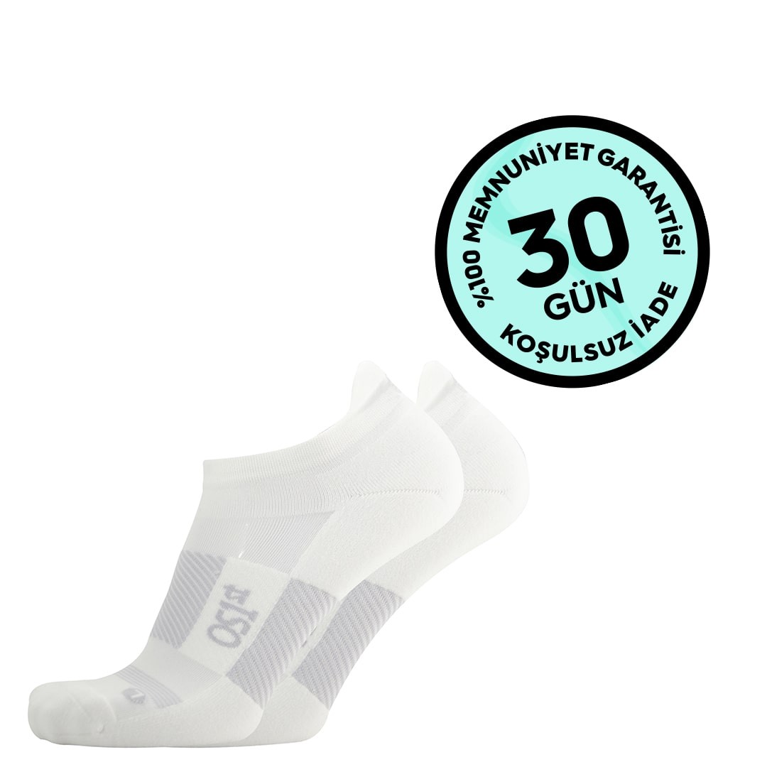 Ultra-lightweight, antibacterial sports socks. Provides maximum airflow to keep feet cool. Non-slip in shoes, prevents blisters. - Beyaz