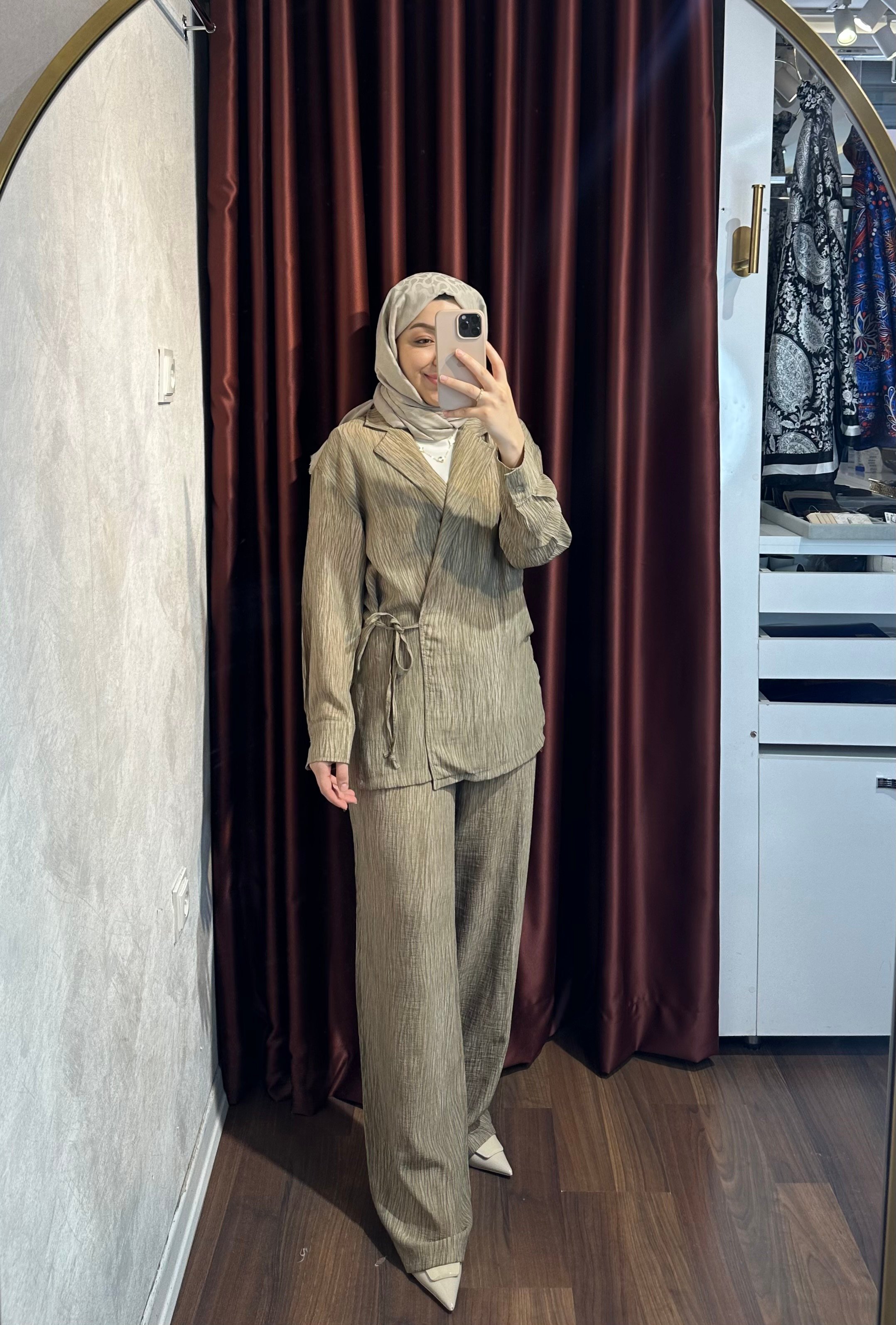 Kahve  Kruvaze Bağlamalı Takım - Kahve