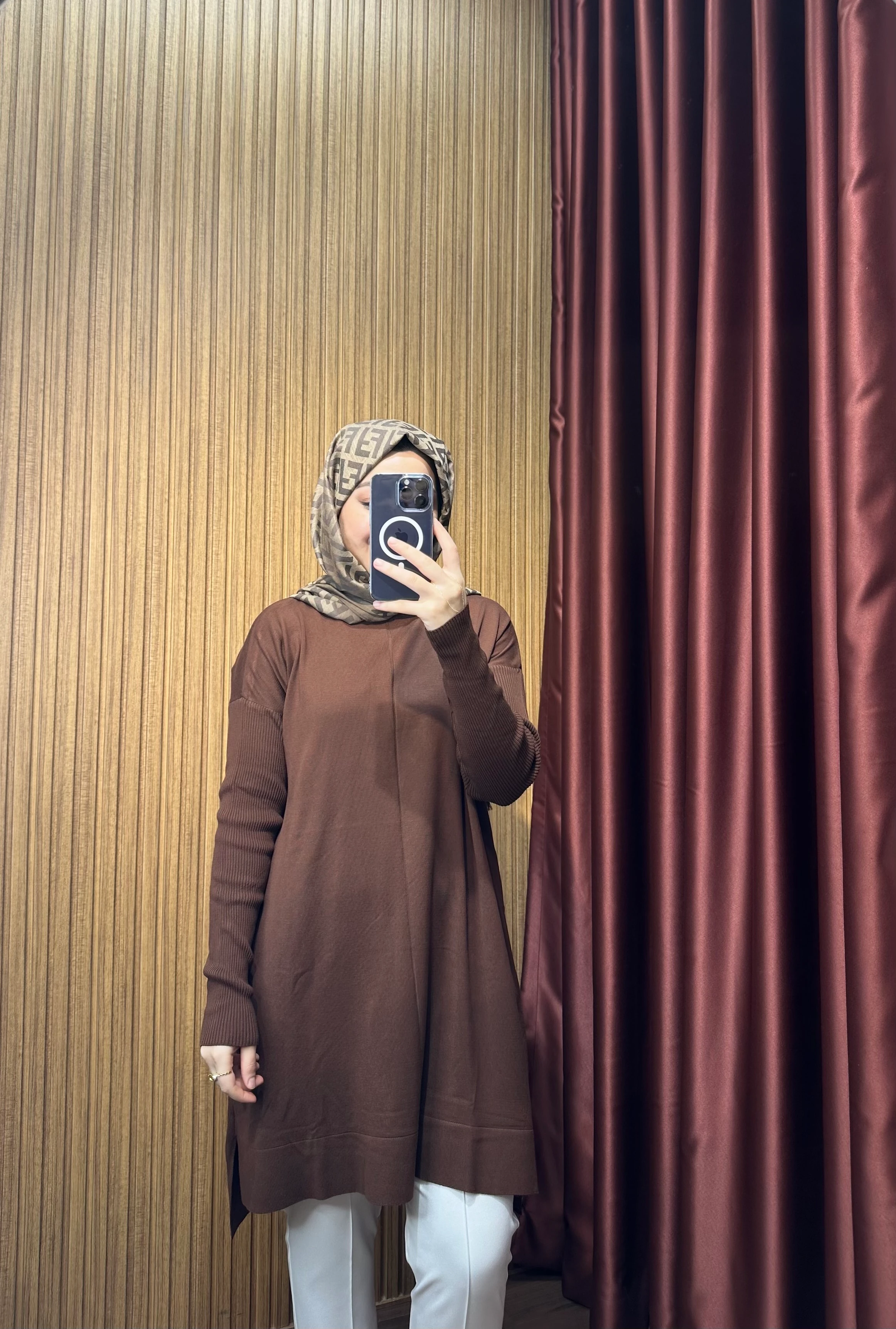 Merserize Tunik - Kahve