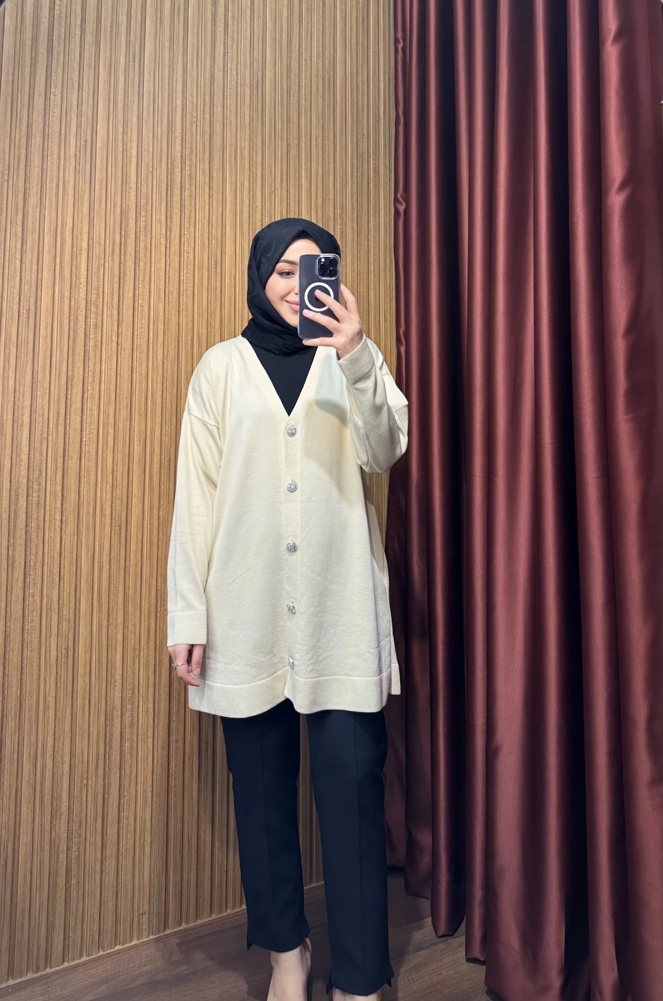 Merserize Hırka - Krem