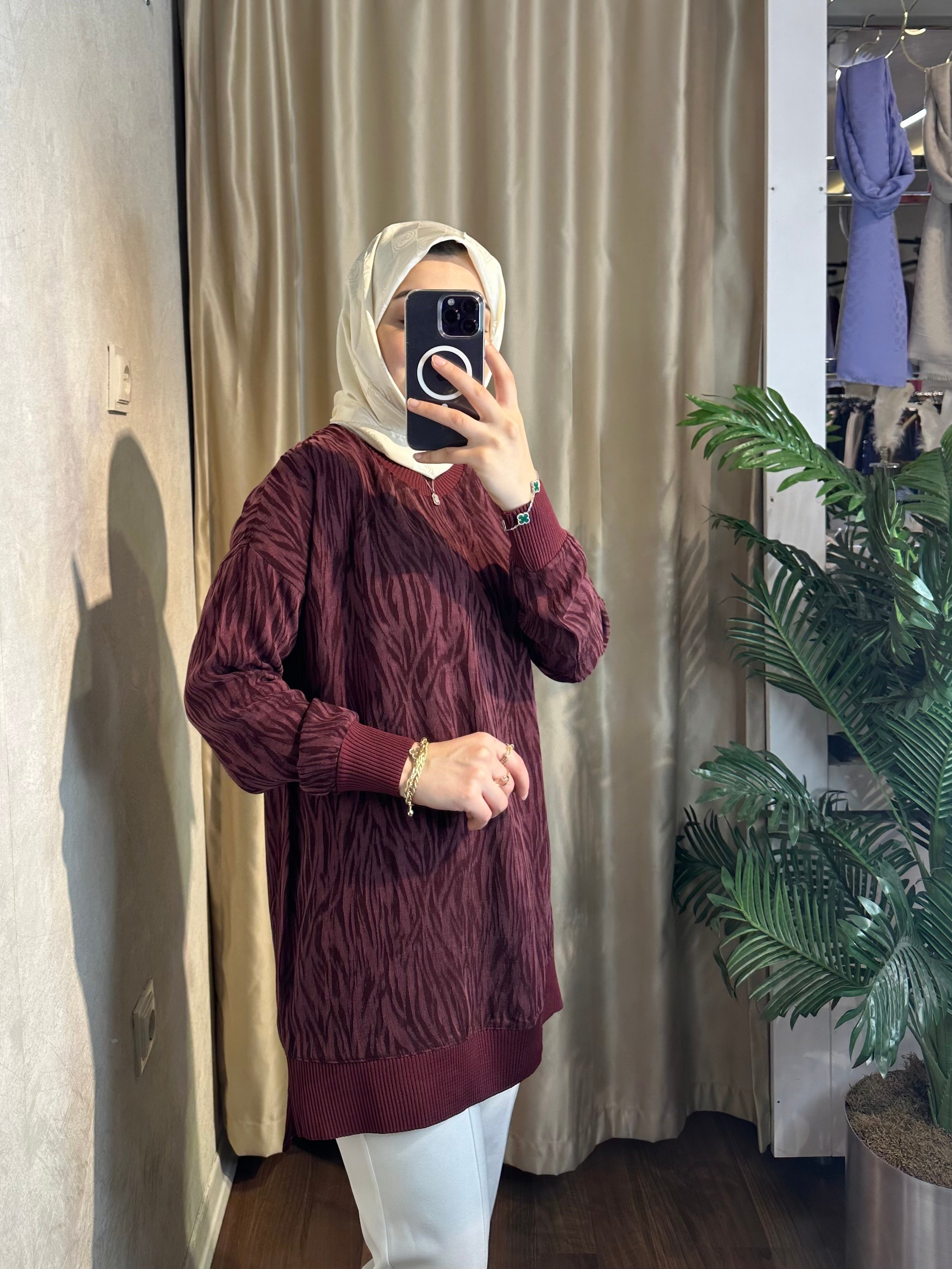 Premium Desenli Cupra Tunik