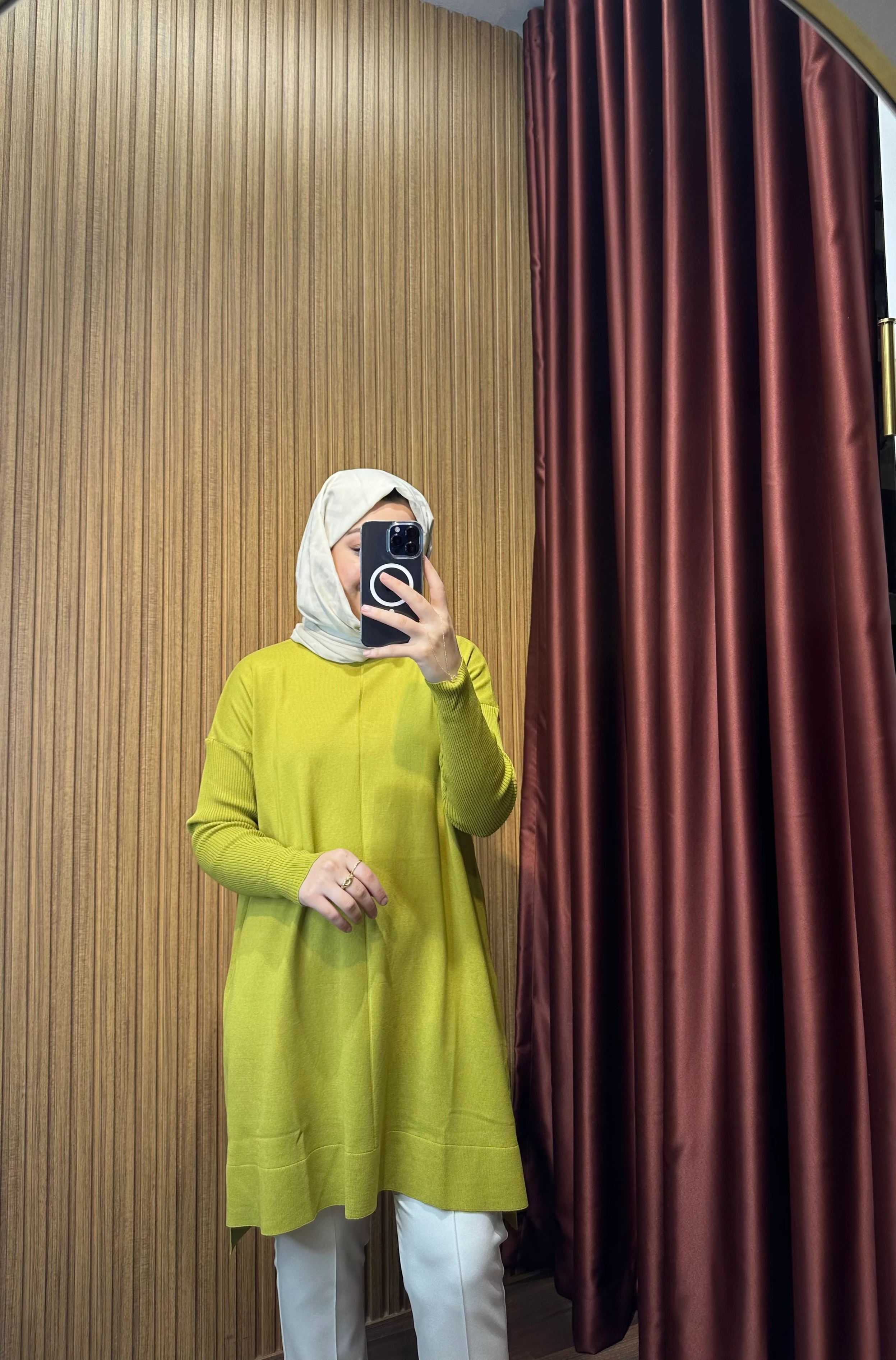 Merserize Tunik - Yağ Yeşili