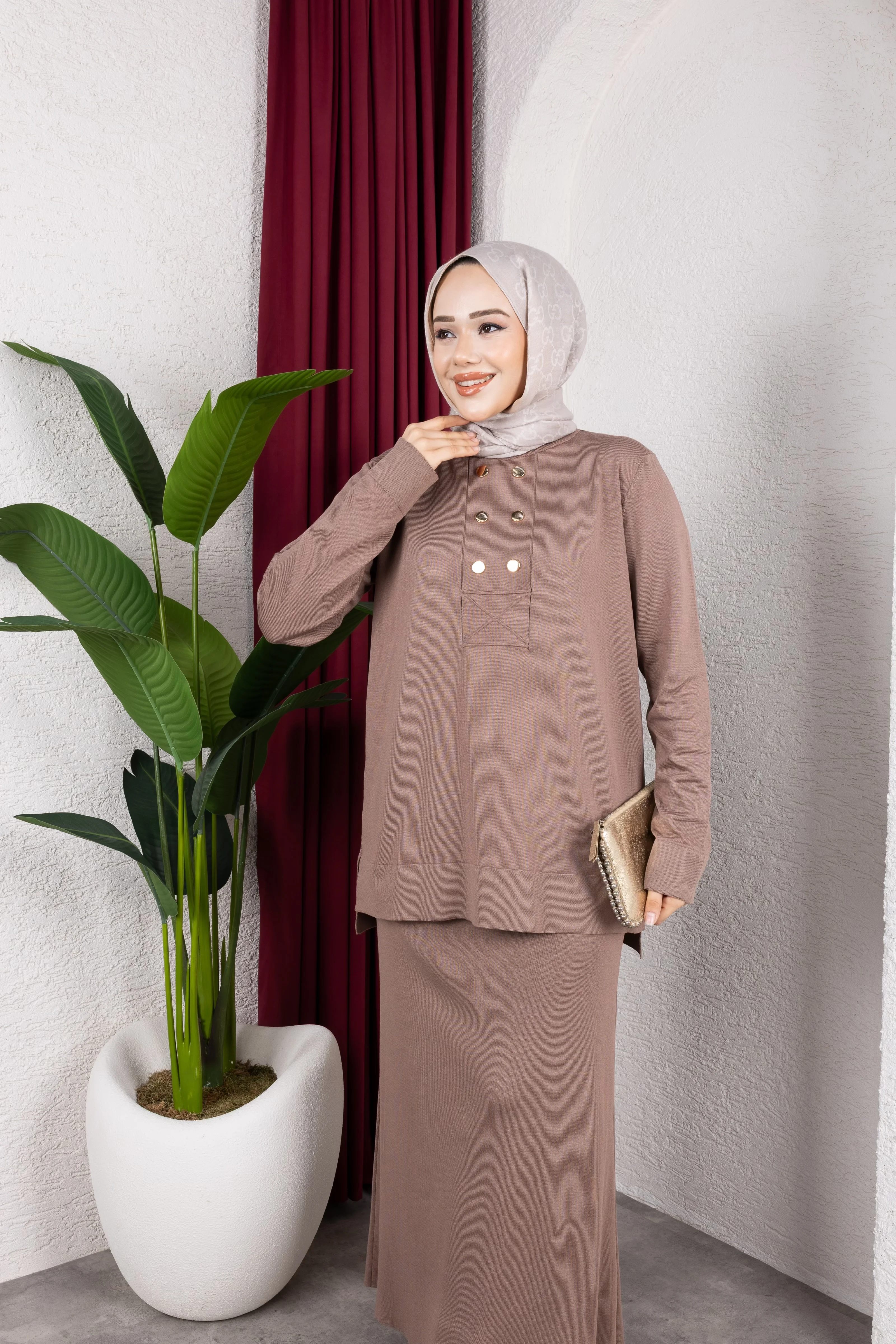 Merserize Etek Takım - Vizon