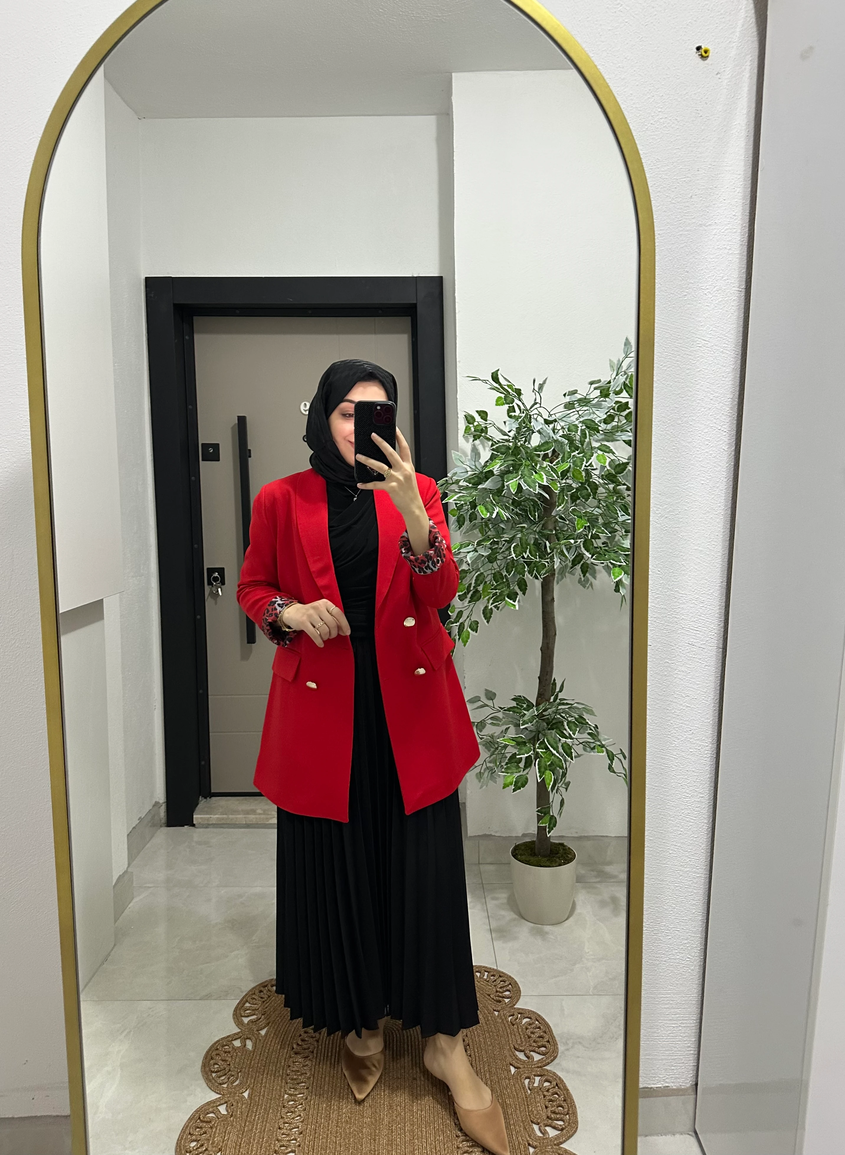 Leopar Astarlı Blazer Ceket