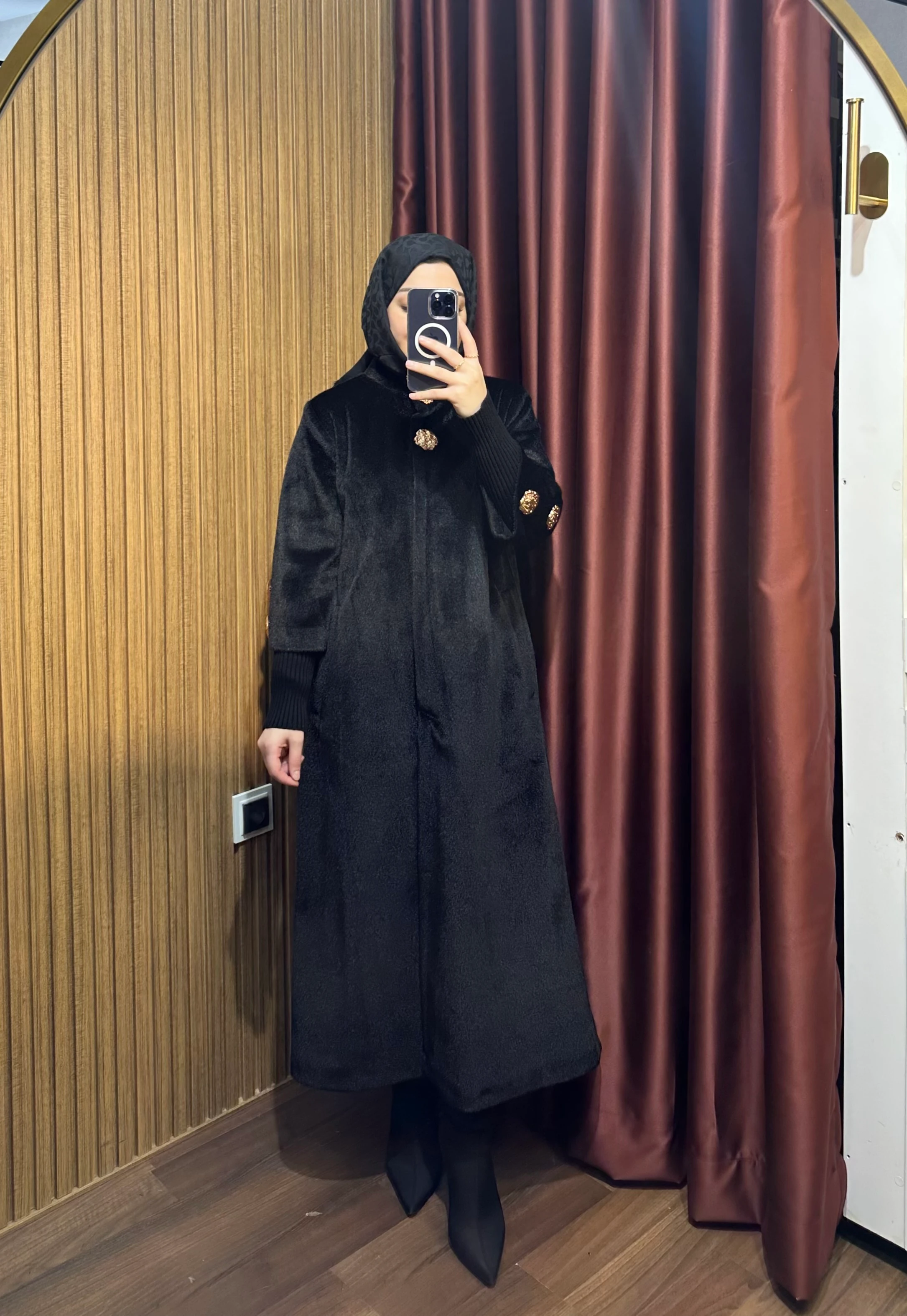 Luna Kaşe Kaban - Siyah