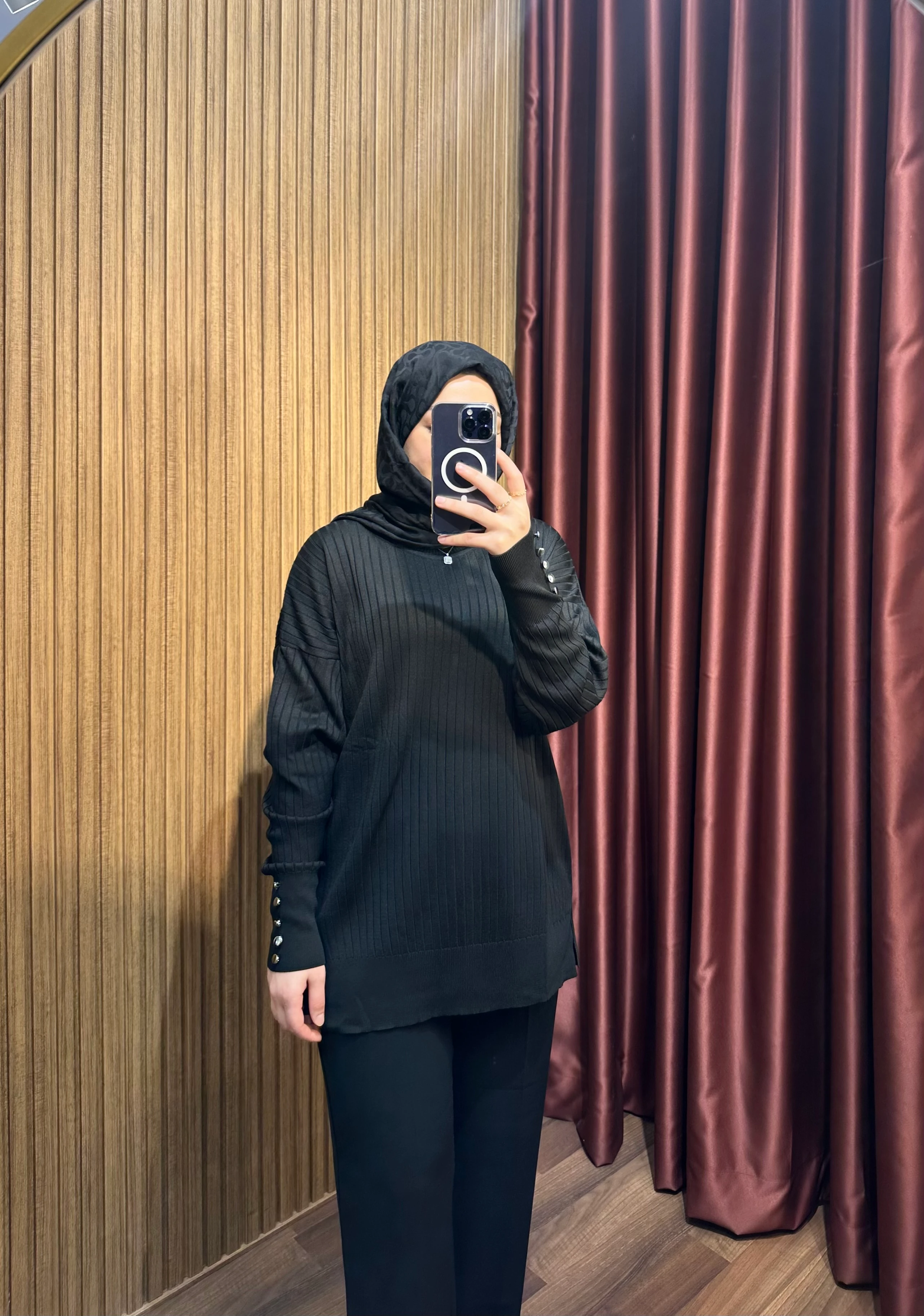 Nil Fitilli Triko - Siyah