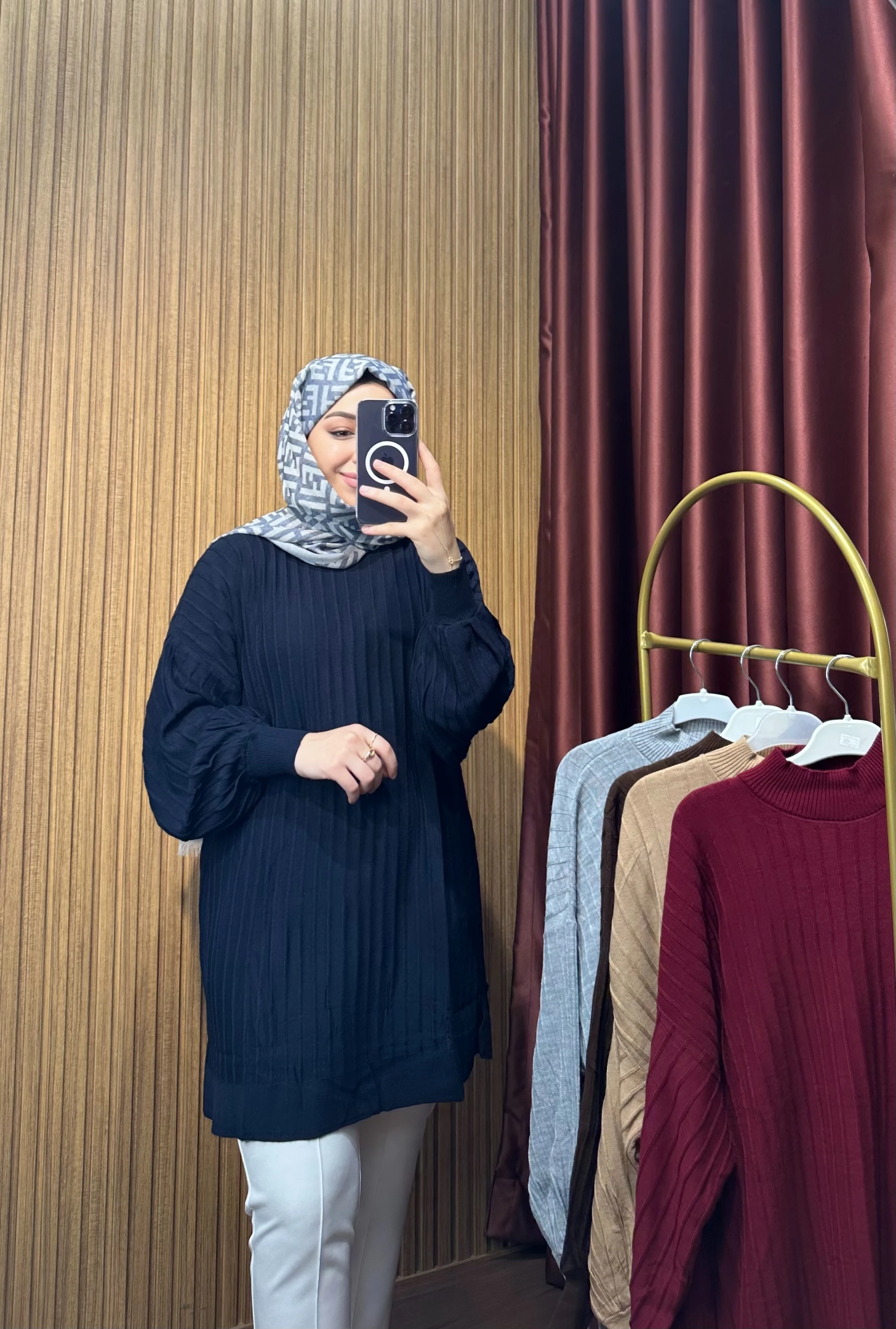 Örme Triko Tunik - Lacivert