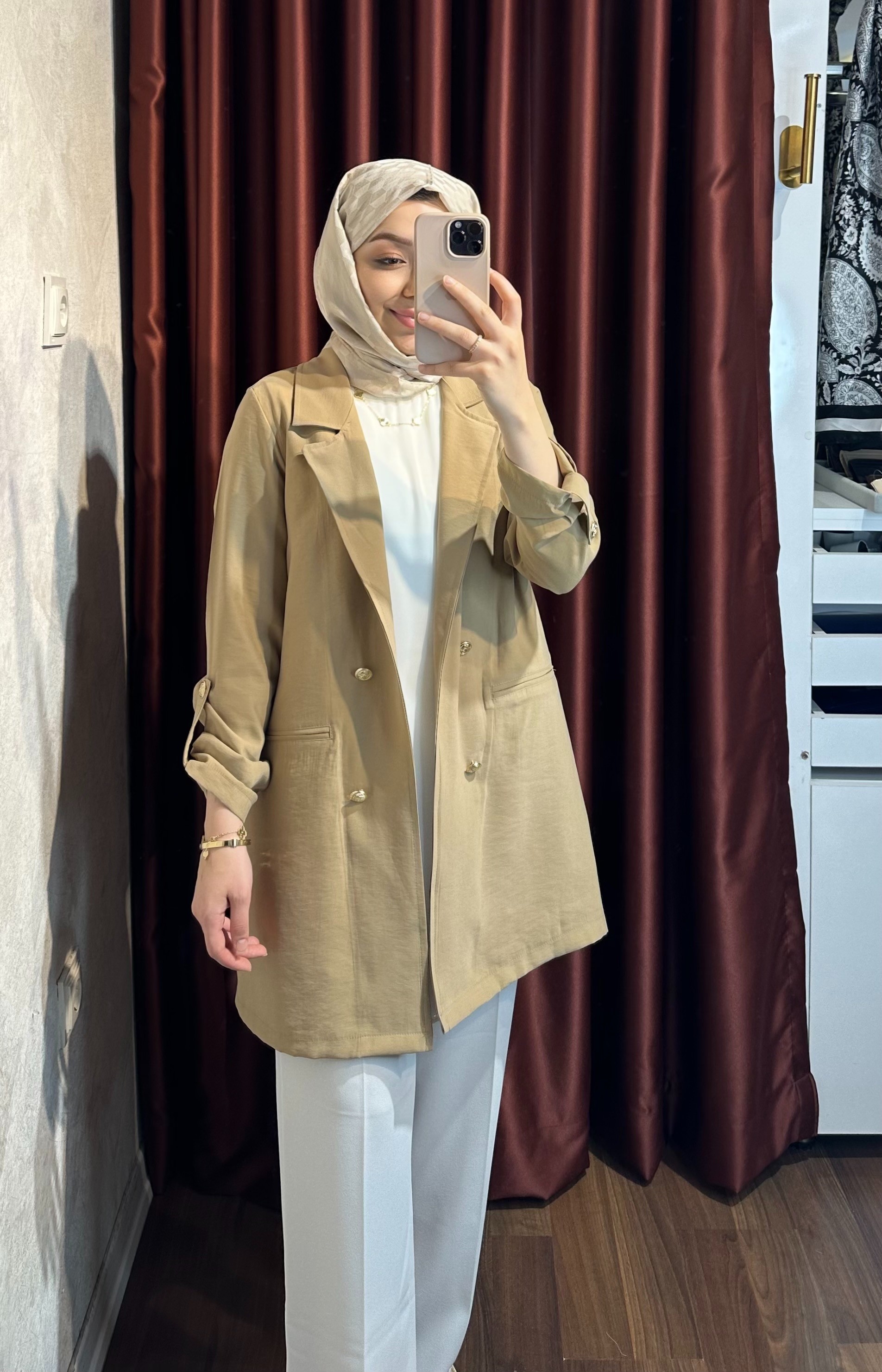 İpek Kupra Ceket  - Olive