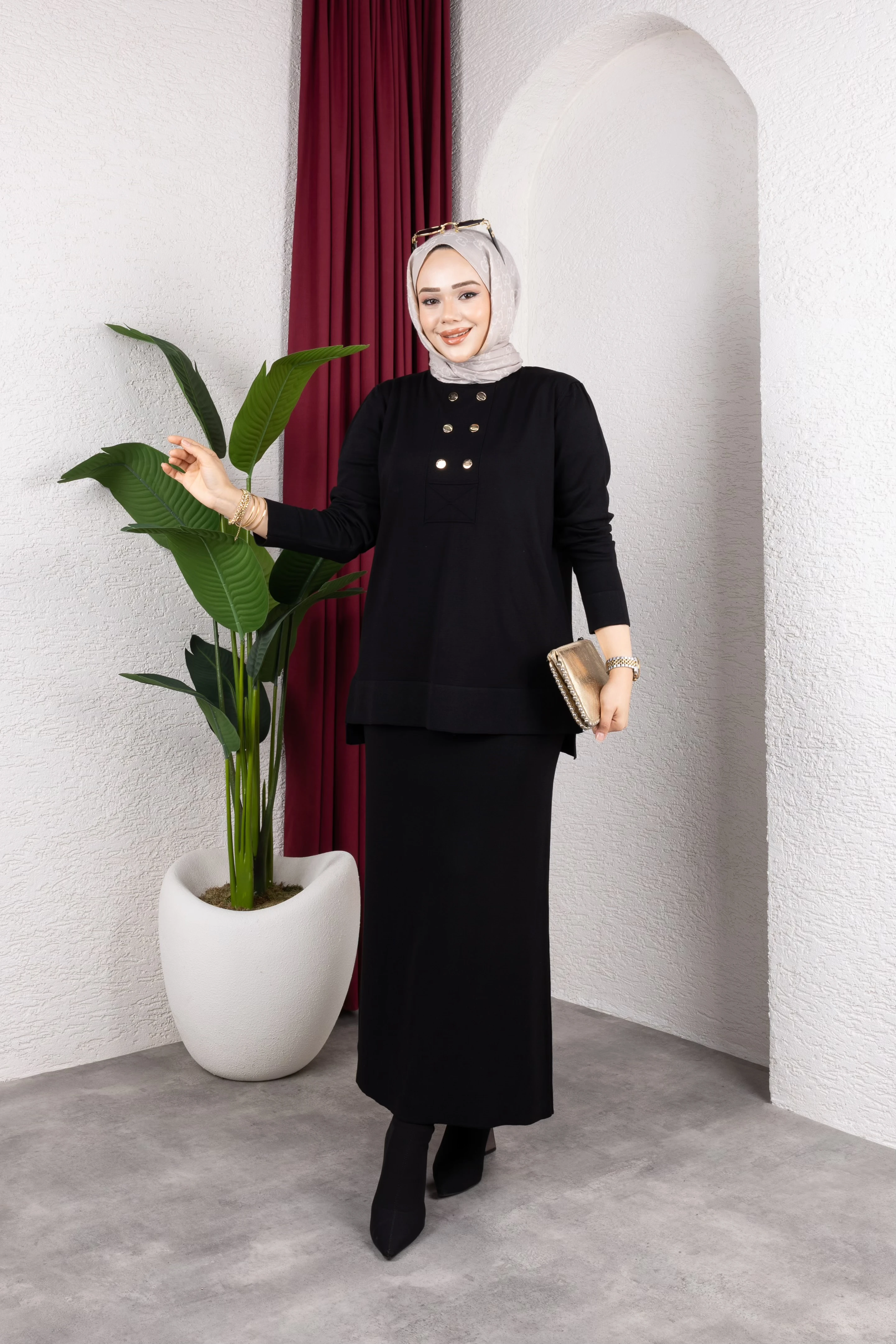 Merserize Etek Takım - Siyah