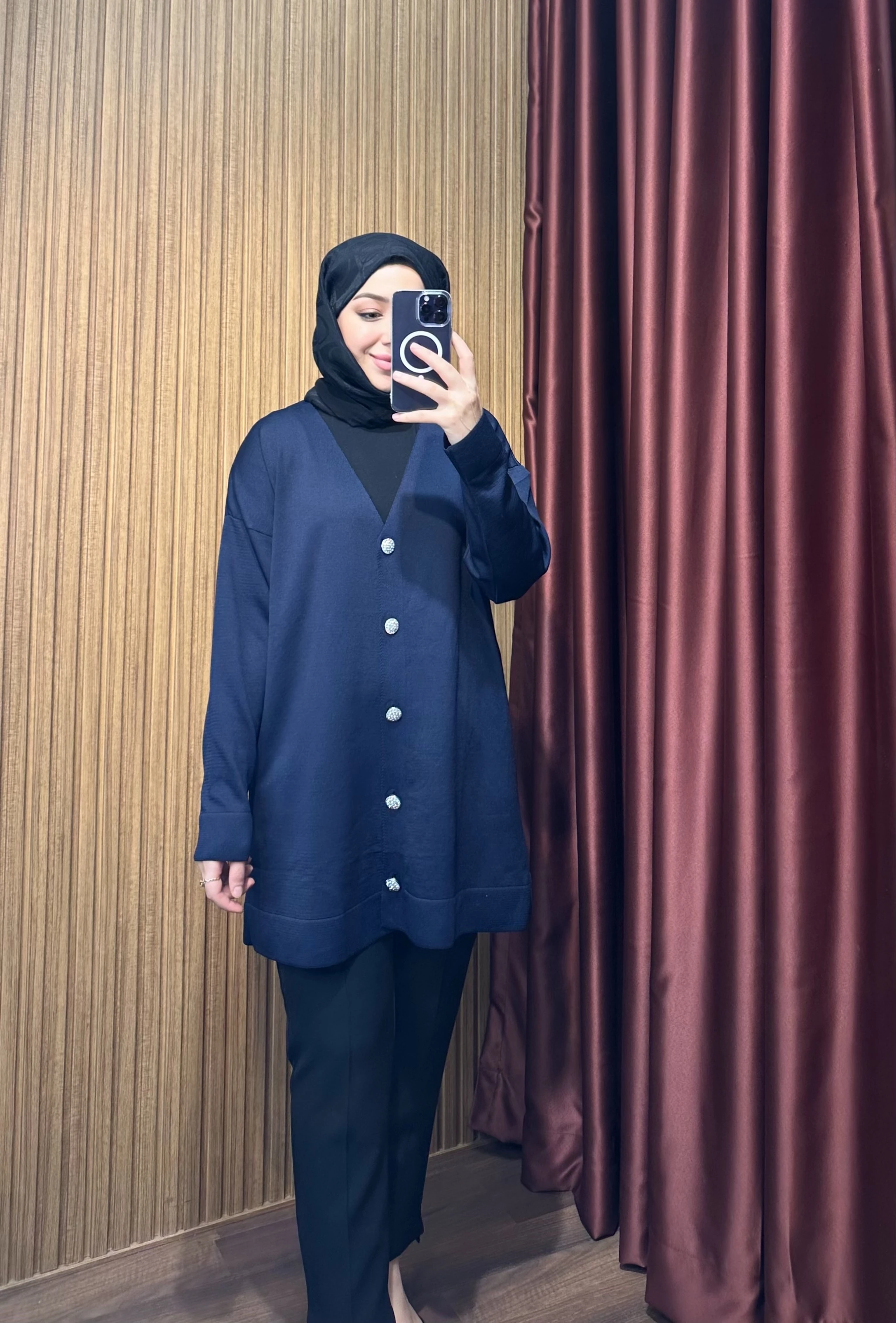 Merserize Hırka - Lacivert