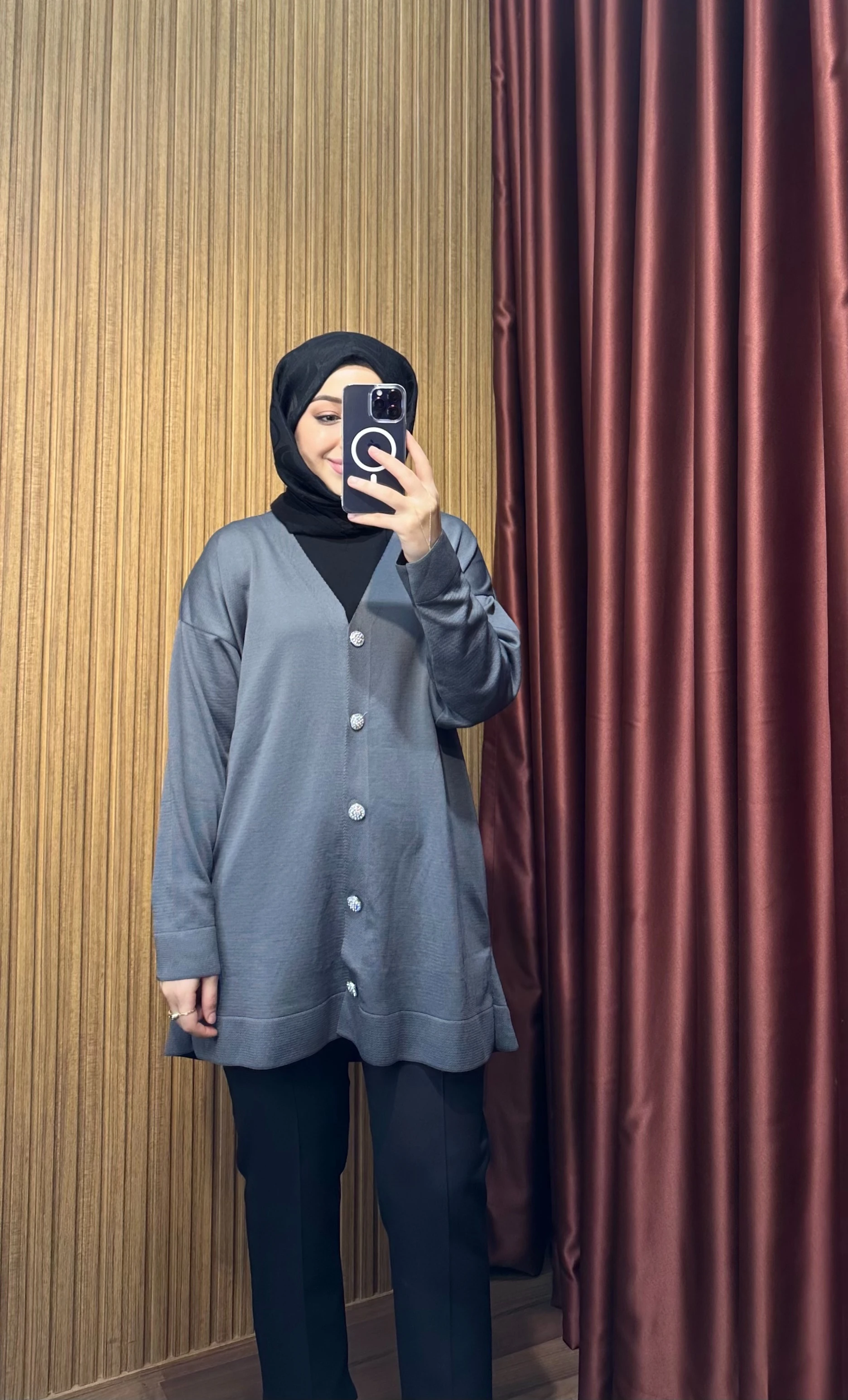 Merserize Hırka - Gri