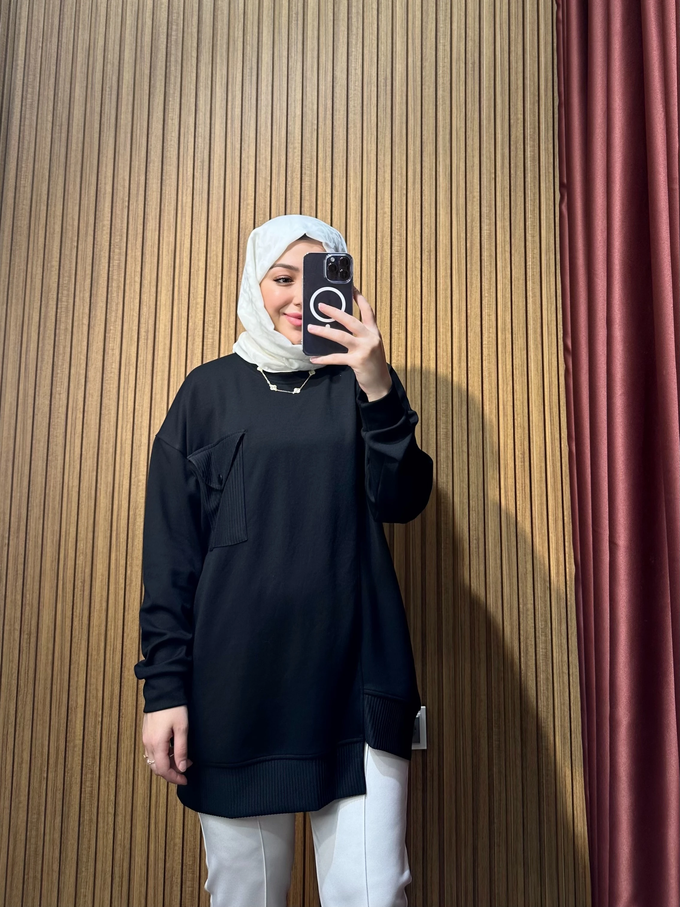 Kapitone Cepli Sweat - Siyah