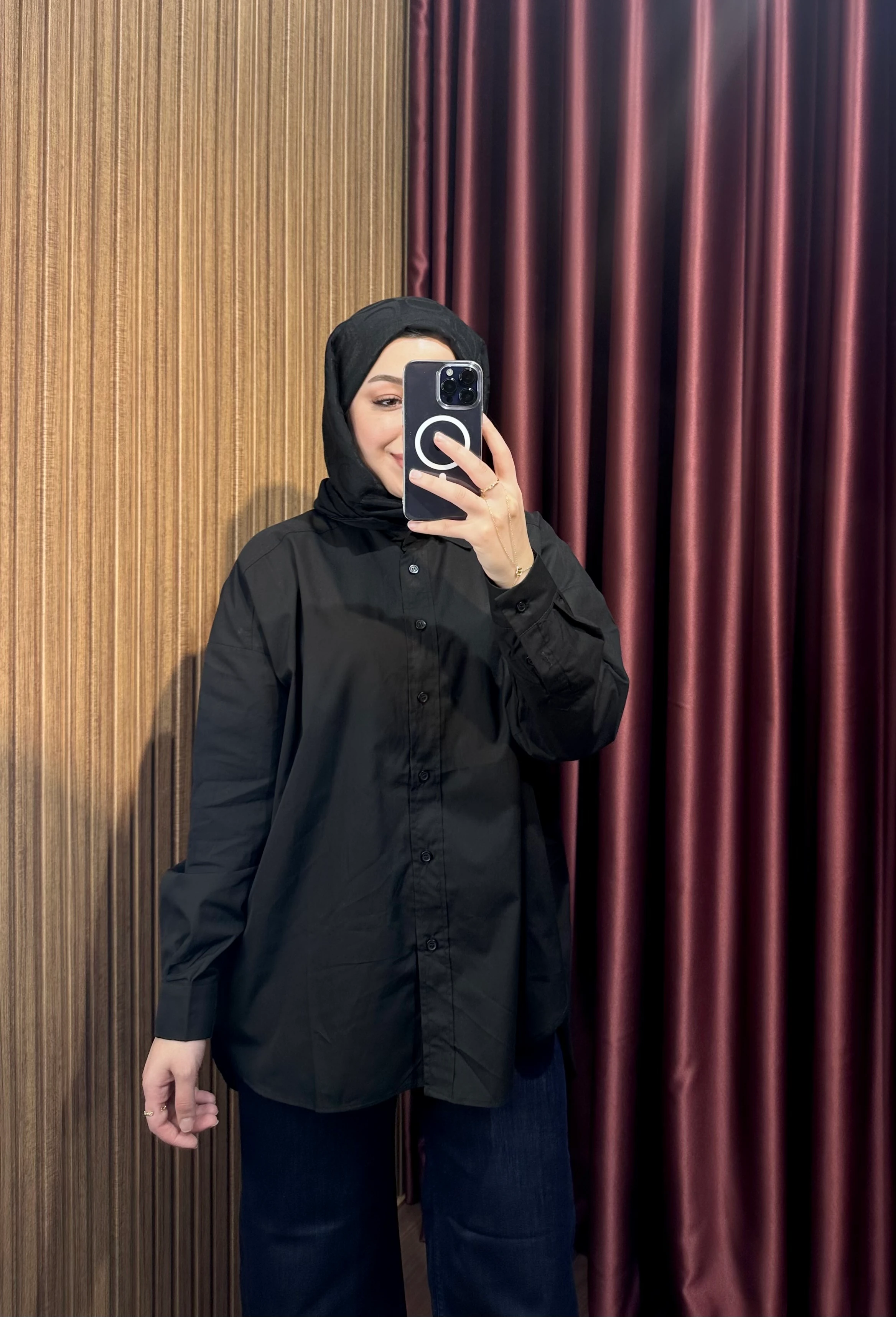 Basıc Cotton Gömlek - Siyah