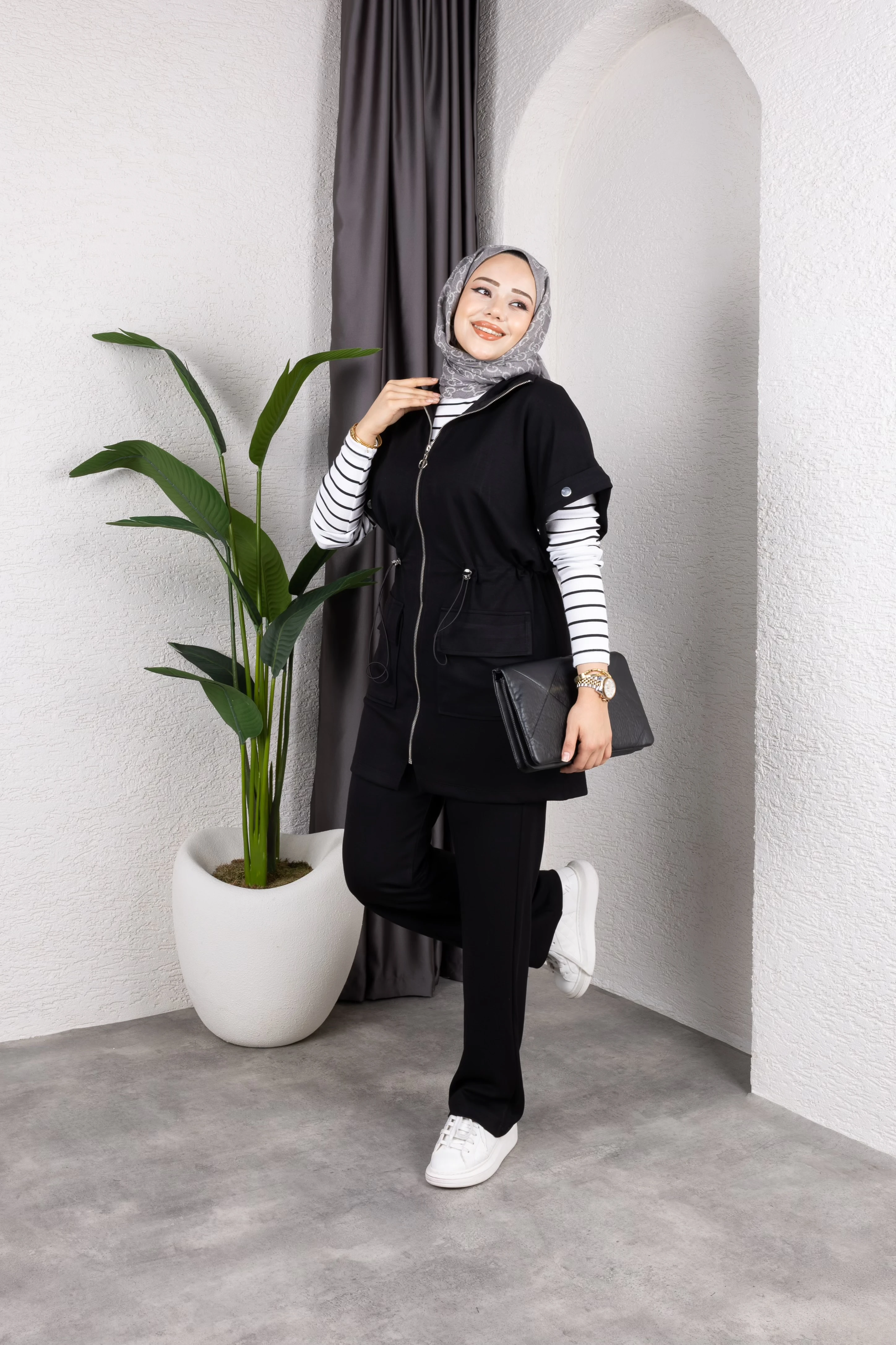 Mila Yelek Takım - Siyah