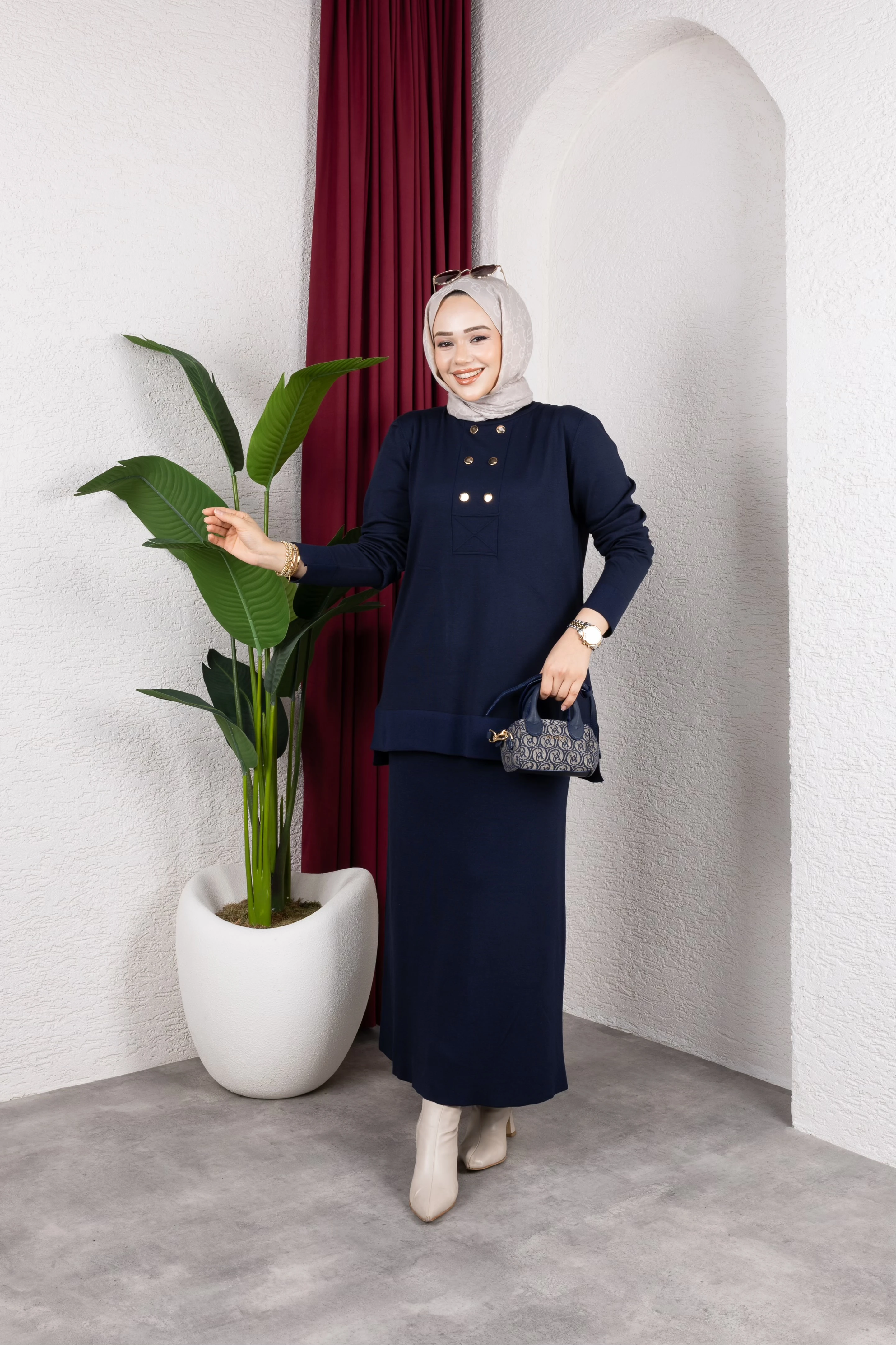 Merserize Etek Takım - Lacivert