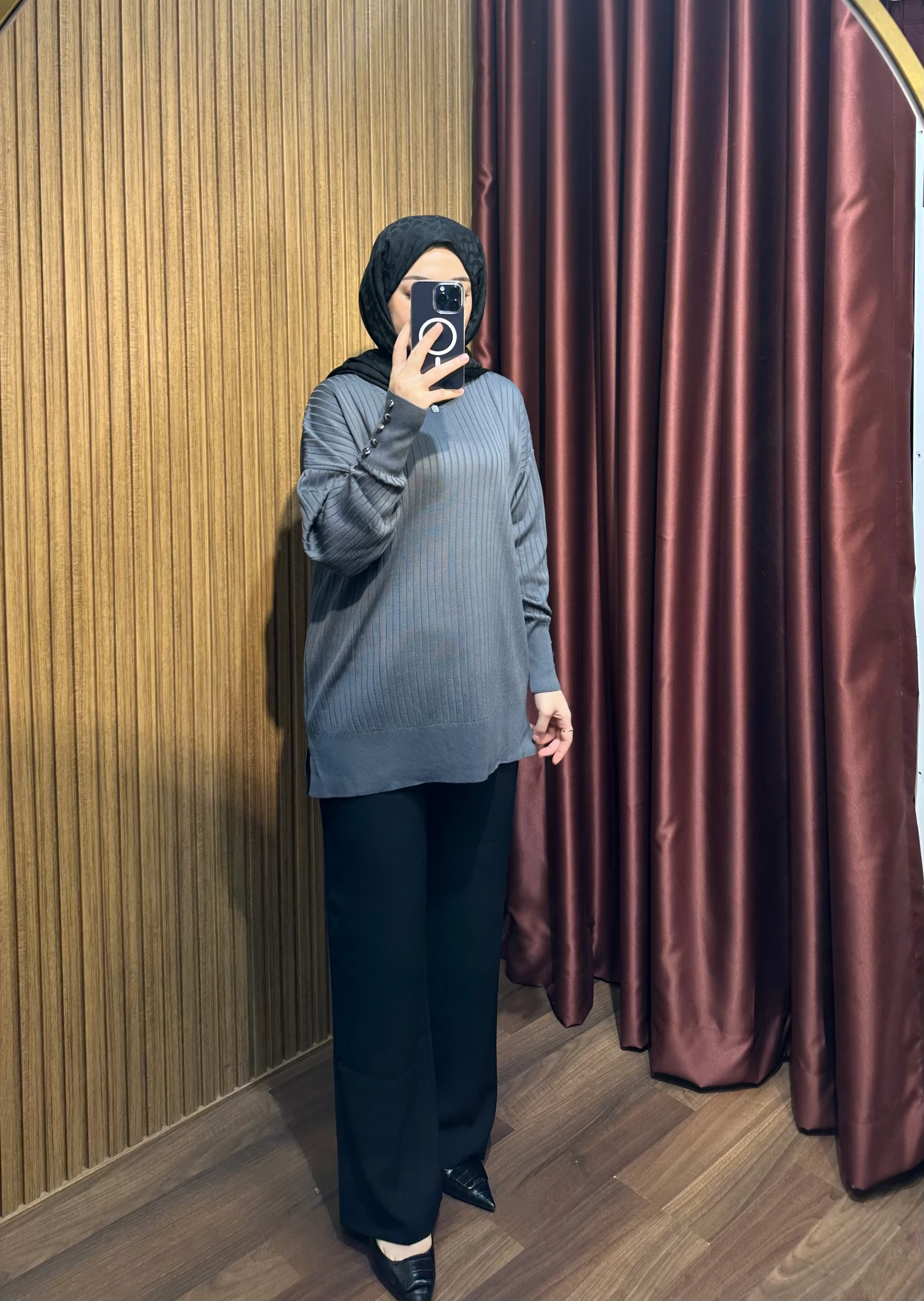 Nil Fitilli Triko - Gri