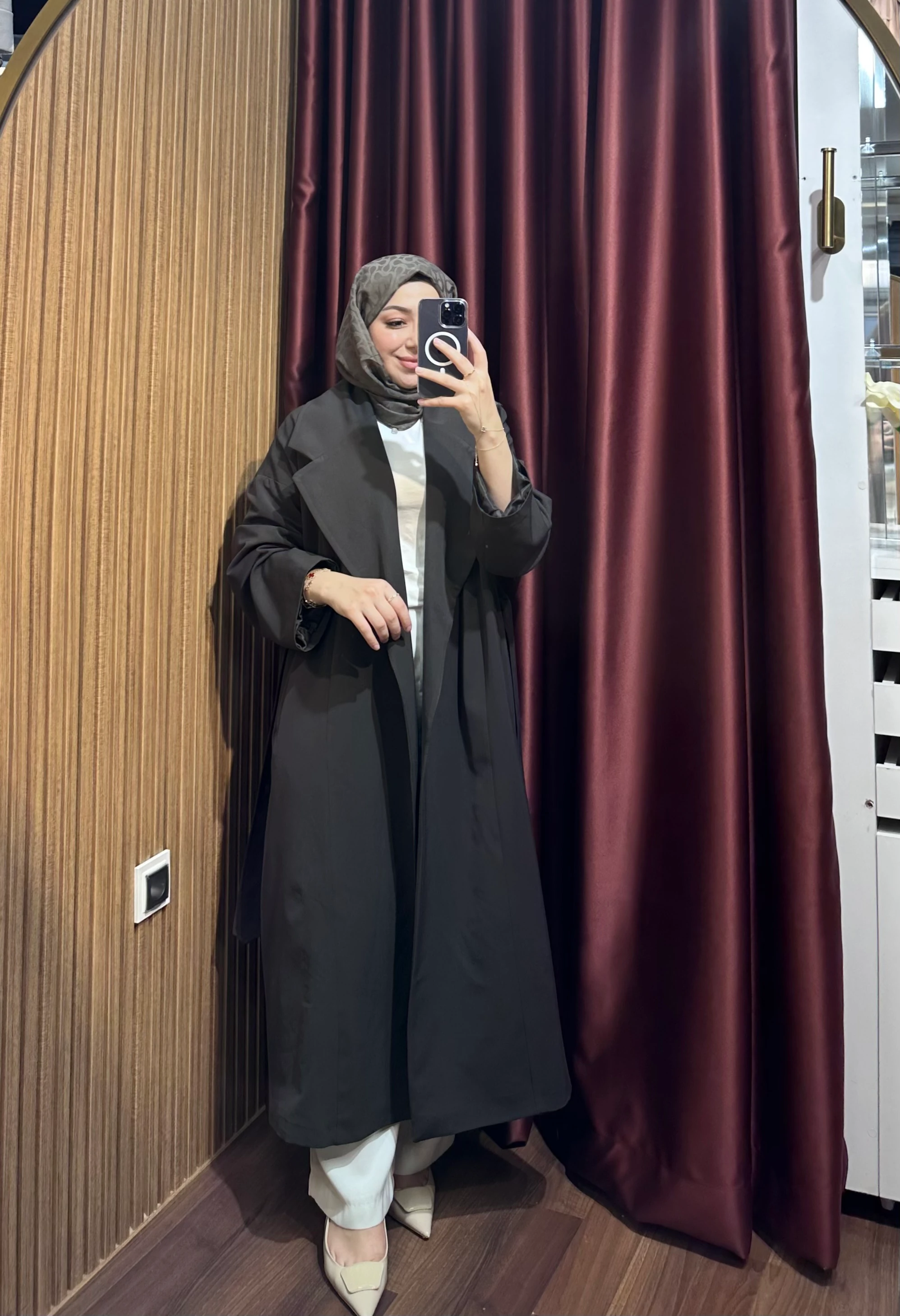 Kuşaklı Uzun Trenç - Koyu Kahve