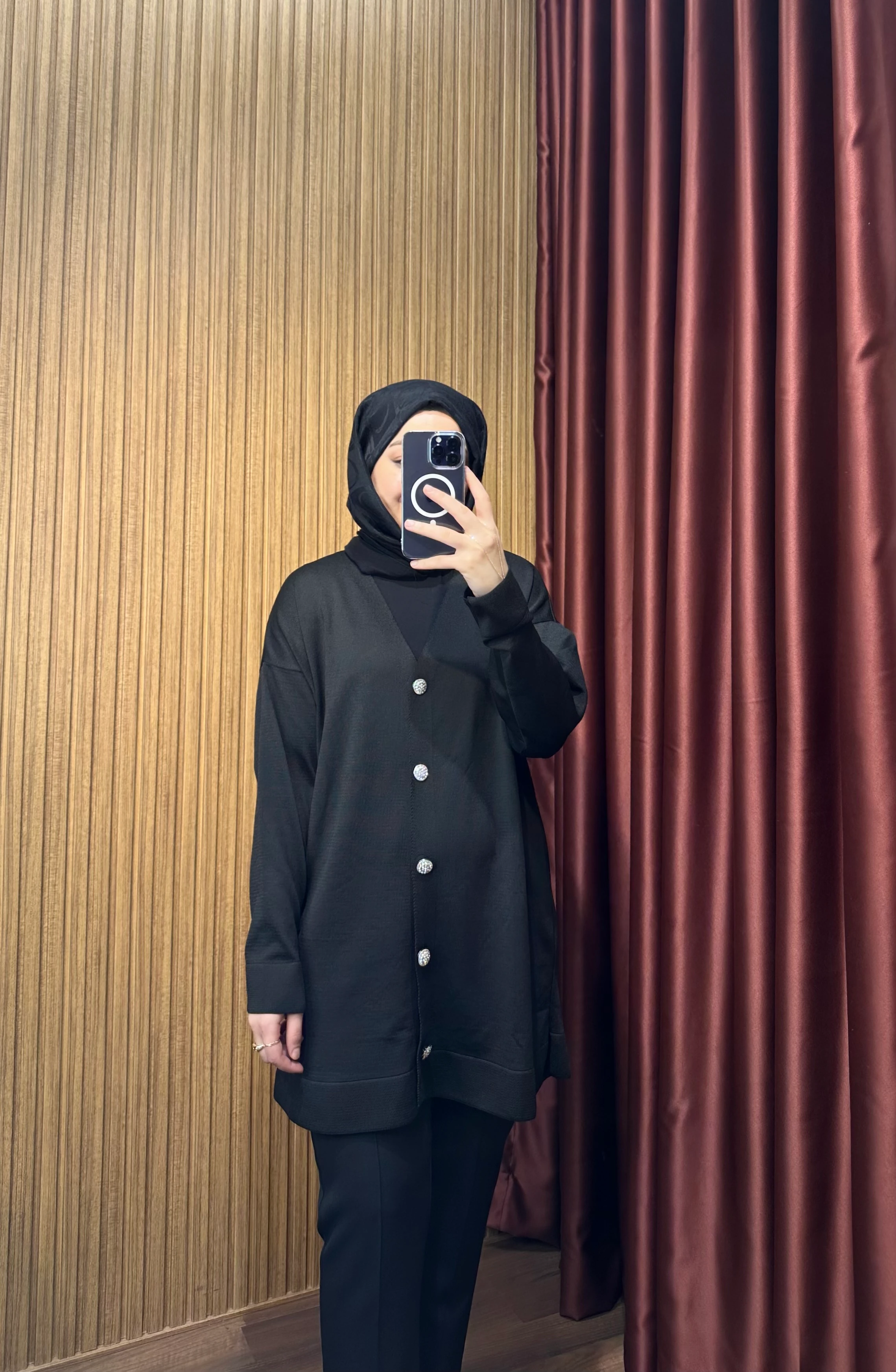 Merserize Hırka - Siyah