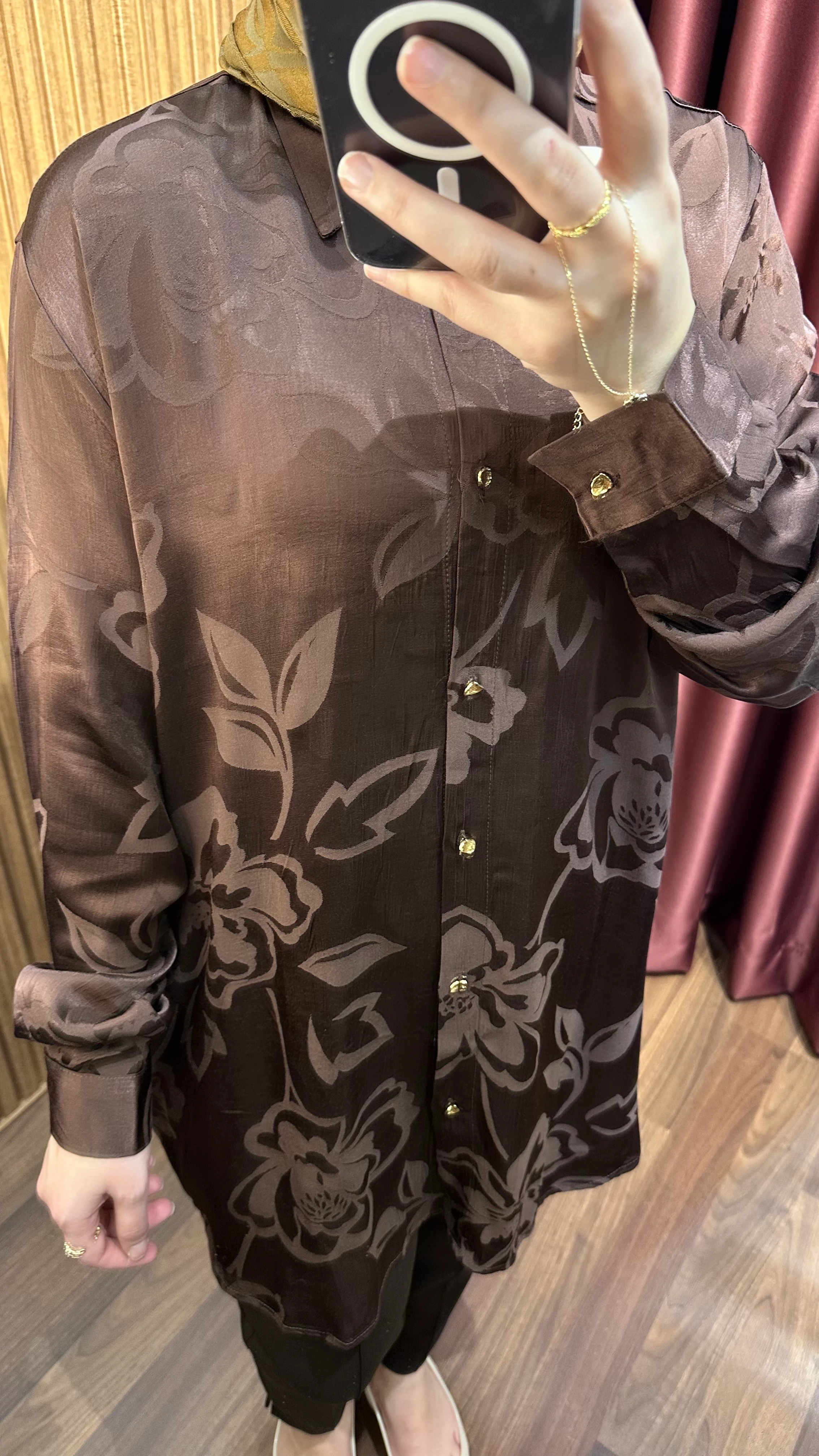 Kahverengi Jakarlı Gömlek