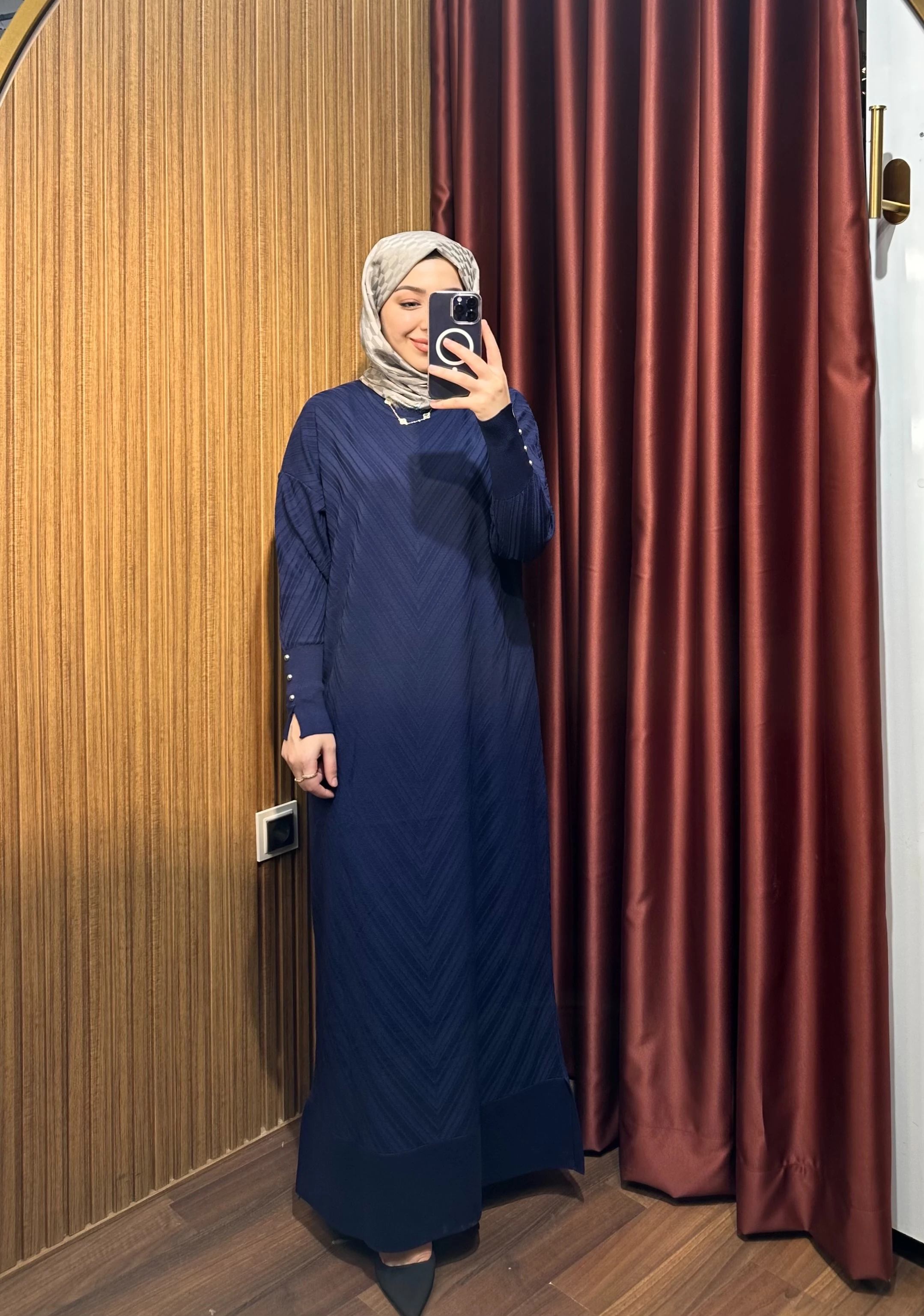 Balıksırtı Elbise - Lacivert