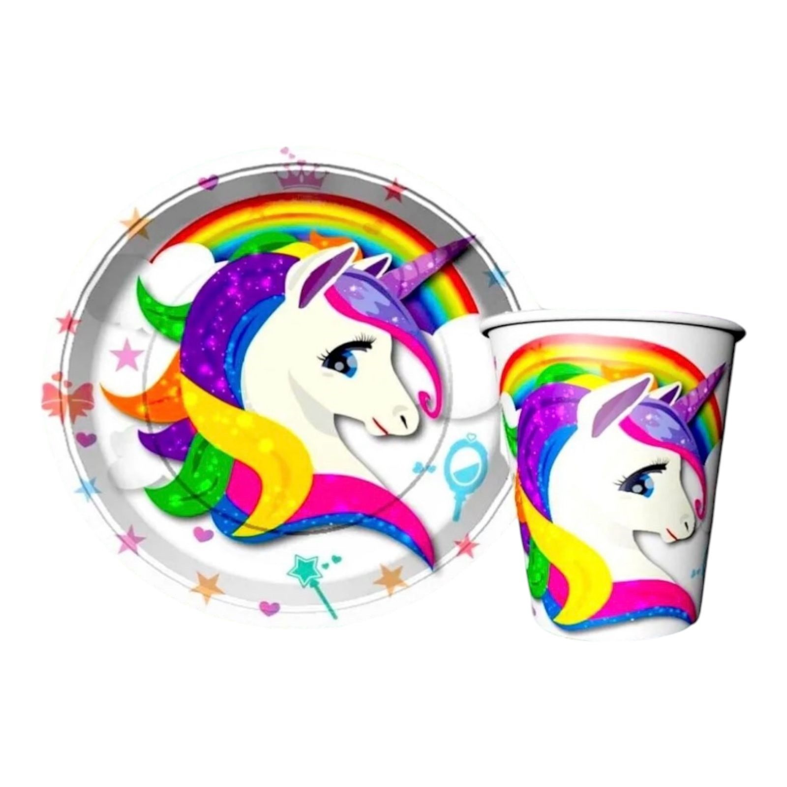Unicorn Temalı Tabak Bardak Seti 8 Kişilik