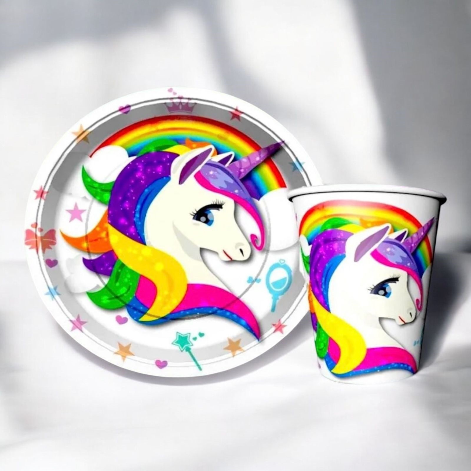 Unicorn Temalı Tabak Bardak Seti 8 Kişilik